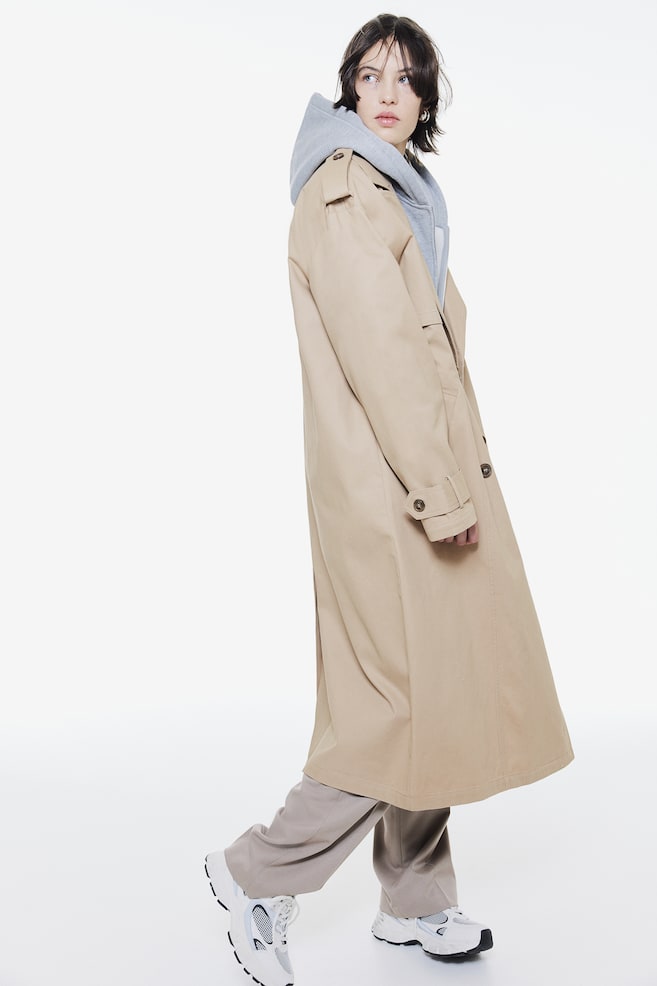 Twill trench coat - Beige/Grey - 5