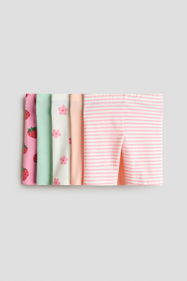 Pack de 5 mallas de ciclista en algodón - Rosa/Fresas/Crema/Caballos - 1