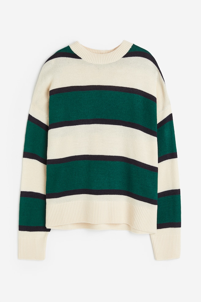 Jacquard-knit jumper - Dark green/Striped/Cream/Striped/Cream/Striped/Cream/Striped/dc/dc/dc - 2