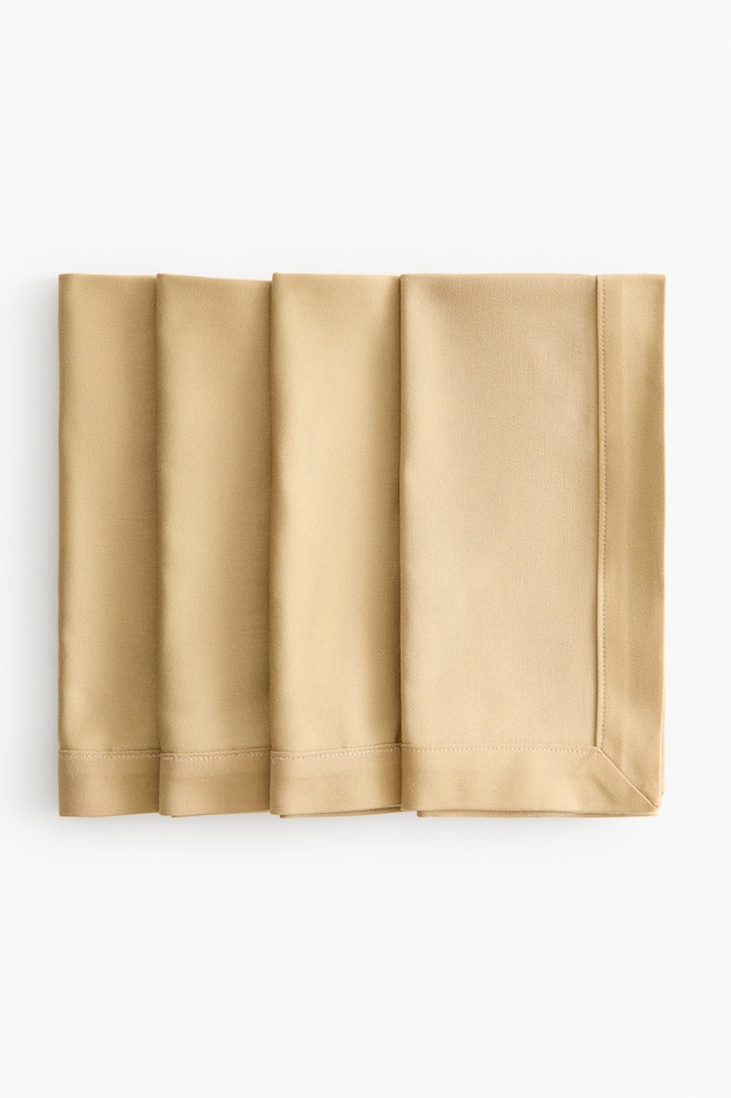 4-Pack Damask Napkins - Dusty yellow/Light taupe - 1