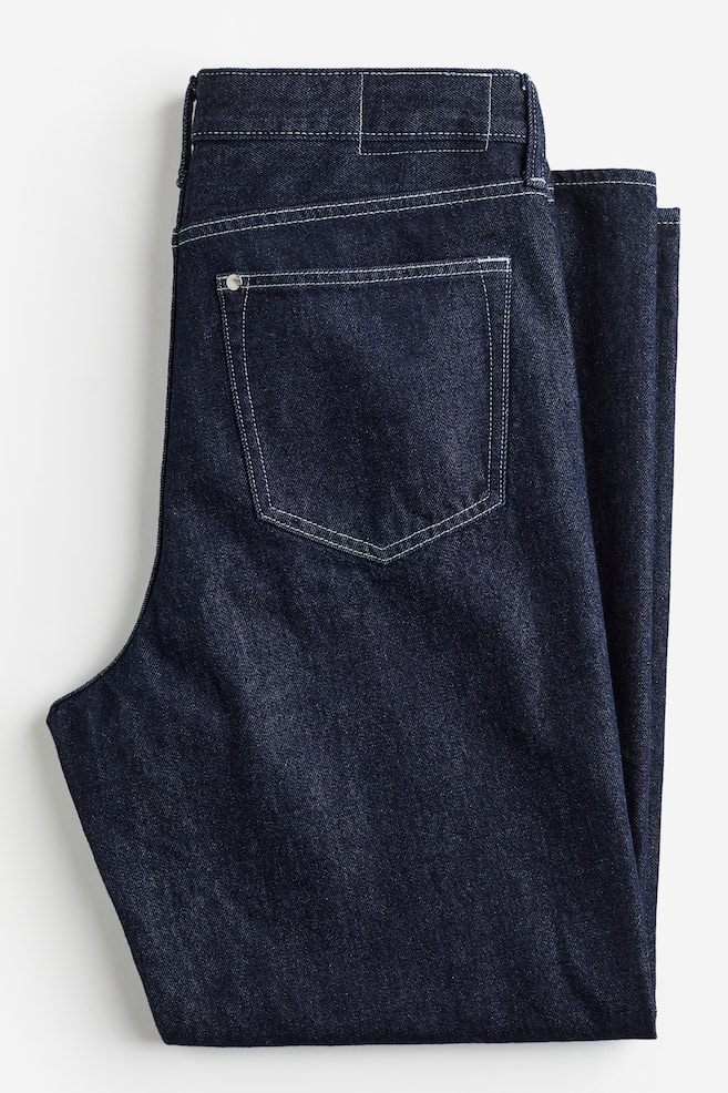 Loose Jeans - Mörk denimblå/Svart - 7