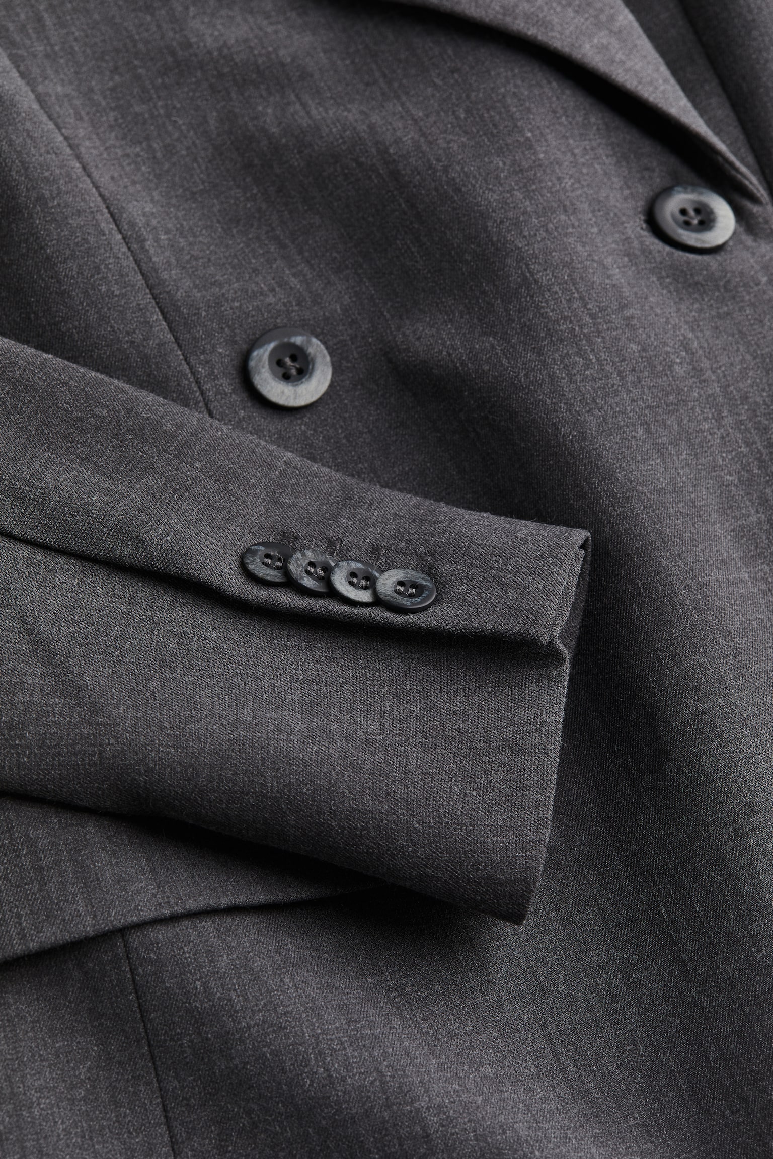 Tapered-waist twill blazer - Dark grey - 2