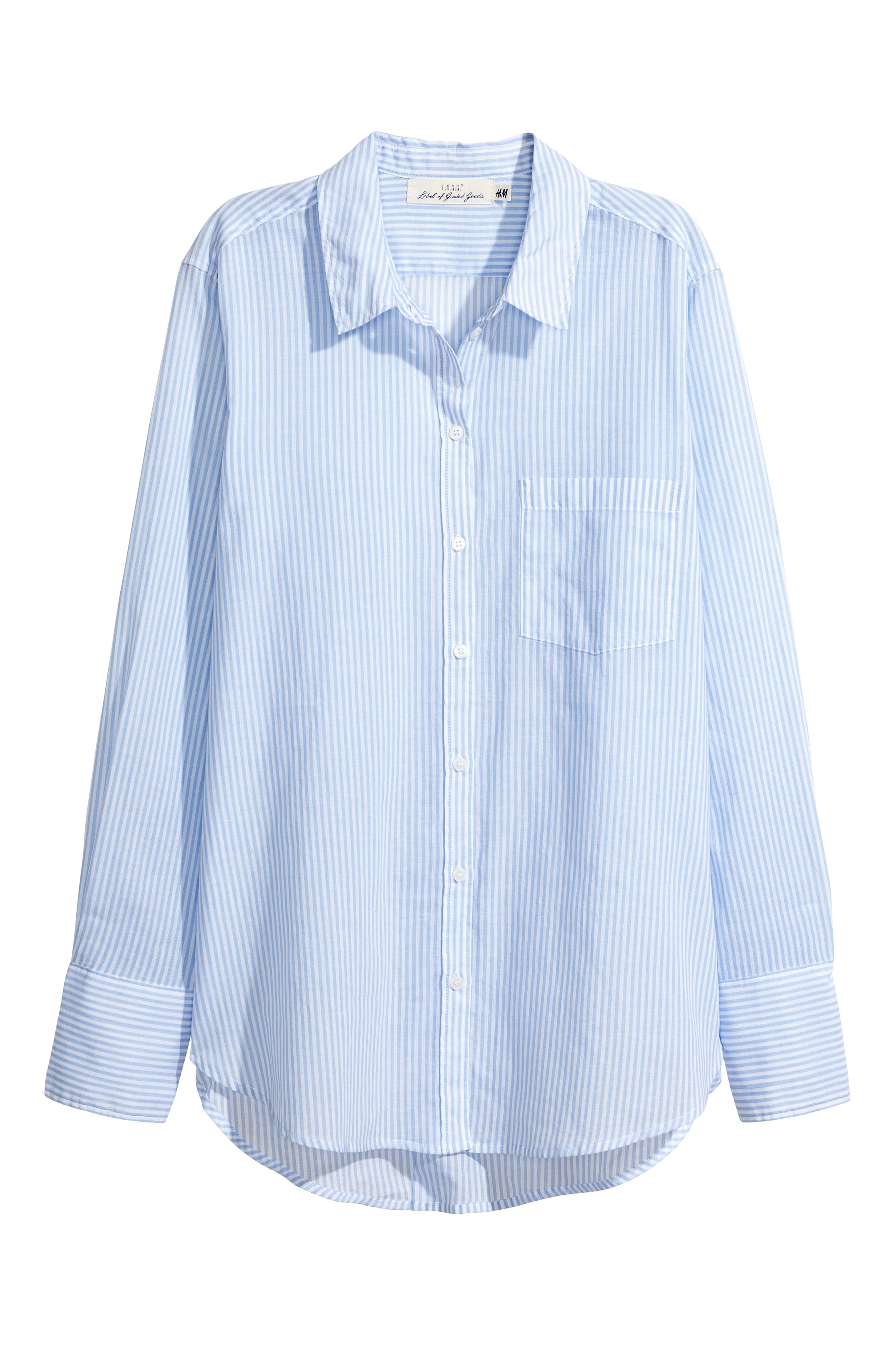 View larger image: Cotton shirt - Light blue/Striped - Ladies | H&M GB 1