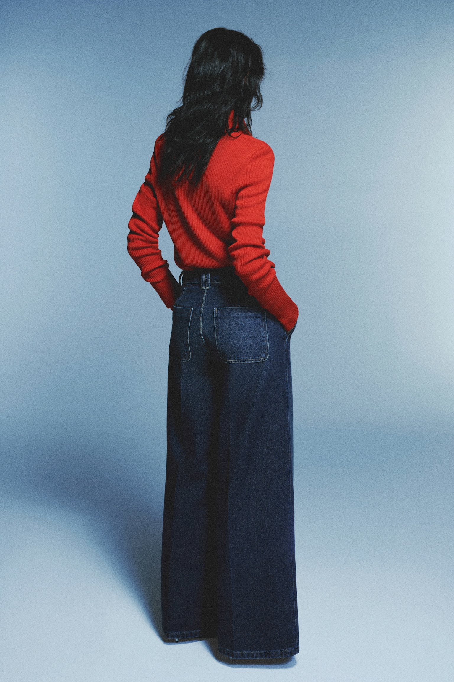 Super Wide High Jeans - Blu denim scuro/Blu denim/Nero lavato - 5