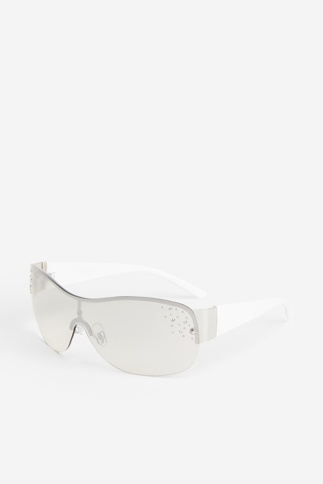 Sonnenbrille mit Strass - Hellbeige/Weiß/Braun - 1