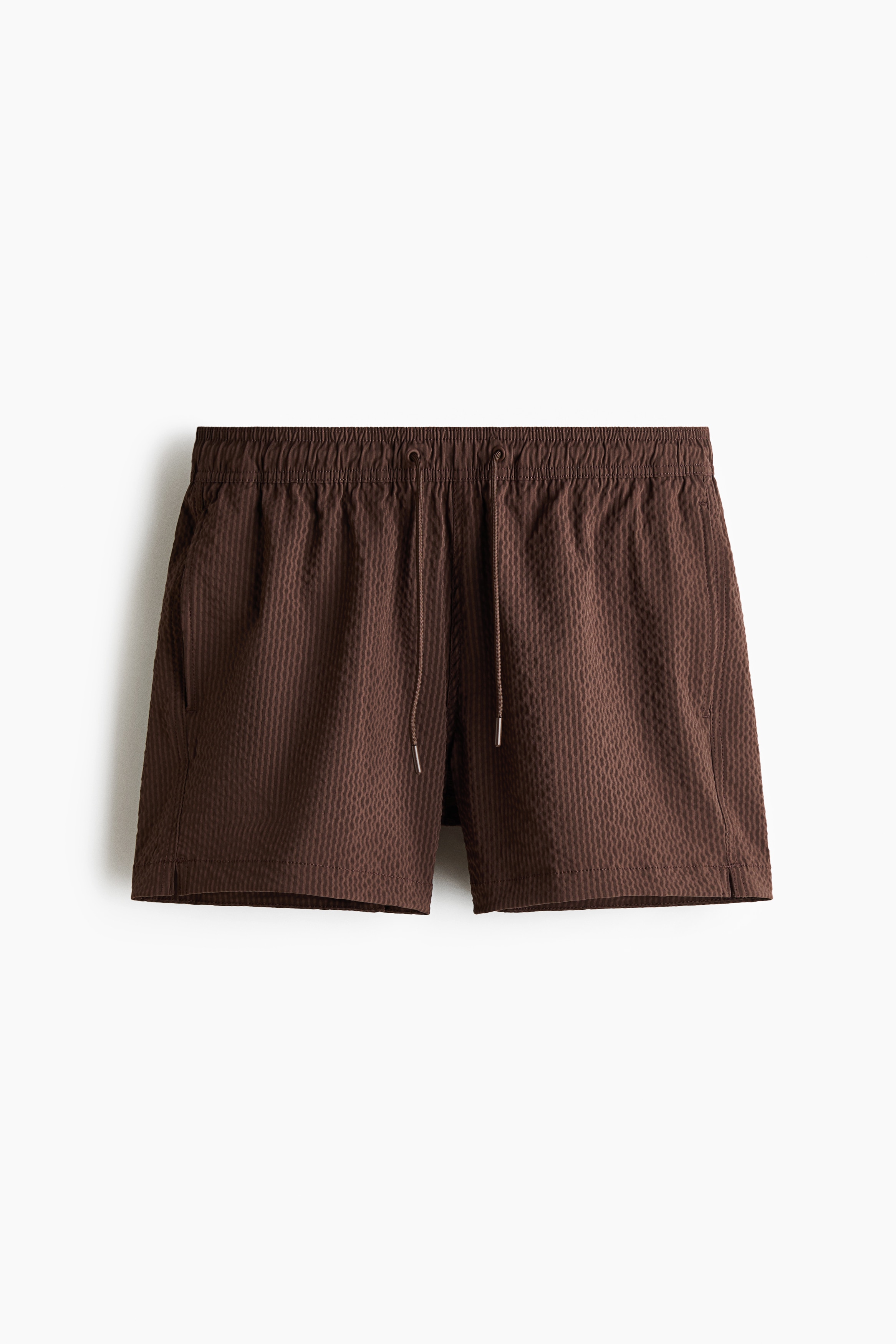 Seersucker swim shorts - Brown/Black
