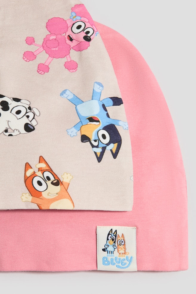2-Pack Cotton Beanies - Pink/Bluey/Light pink/Lilo & Stitch - 2