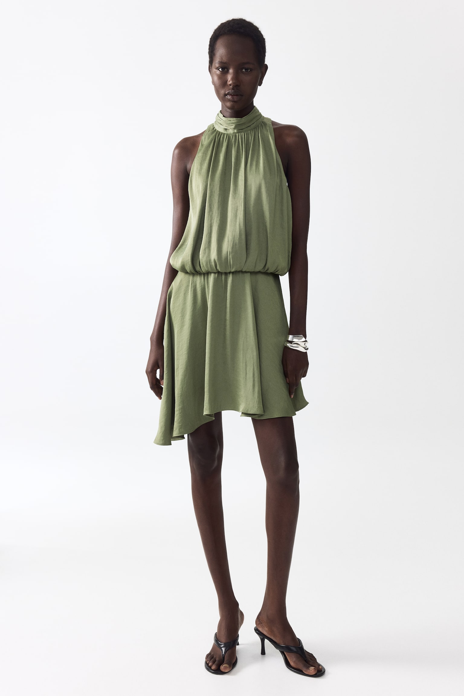 Asymmetric-skirt dress - 4