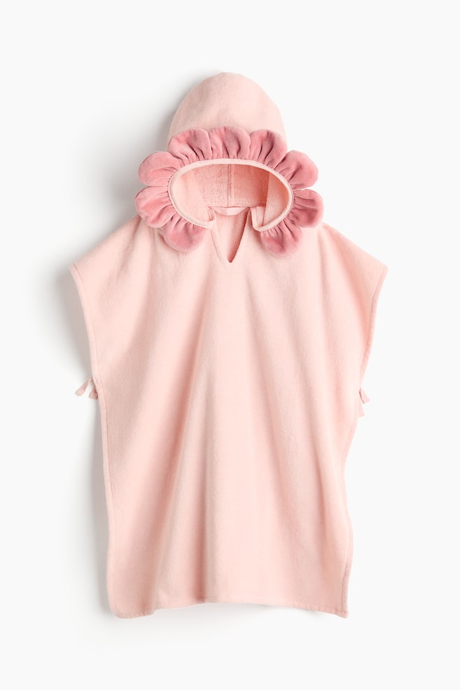 Cape de bain - Rose clair/fleur/Vert olive/dinosaure - 1
