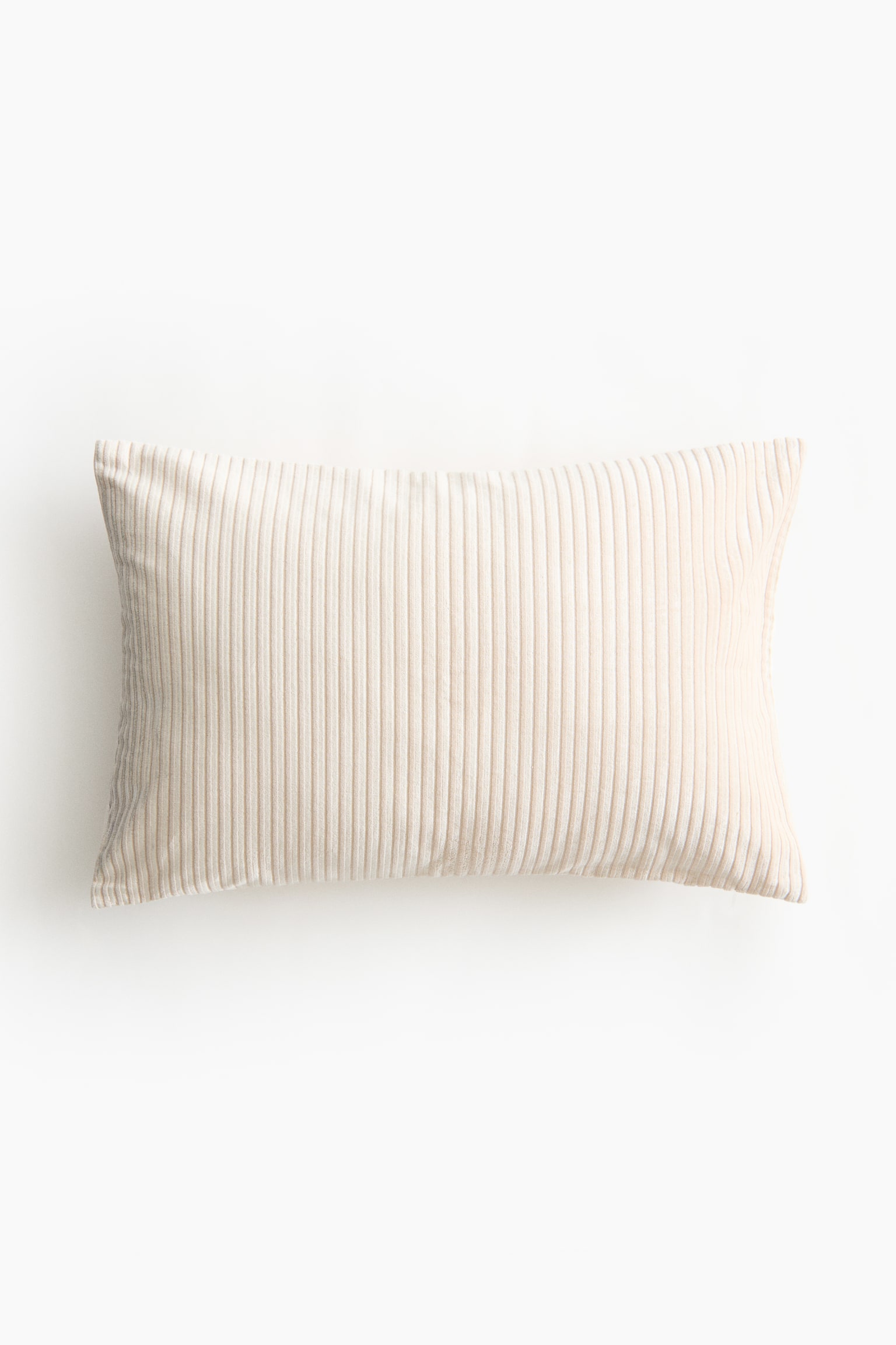 Corduroy cushion cover - Cream/Light khaki green - 1