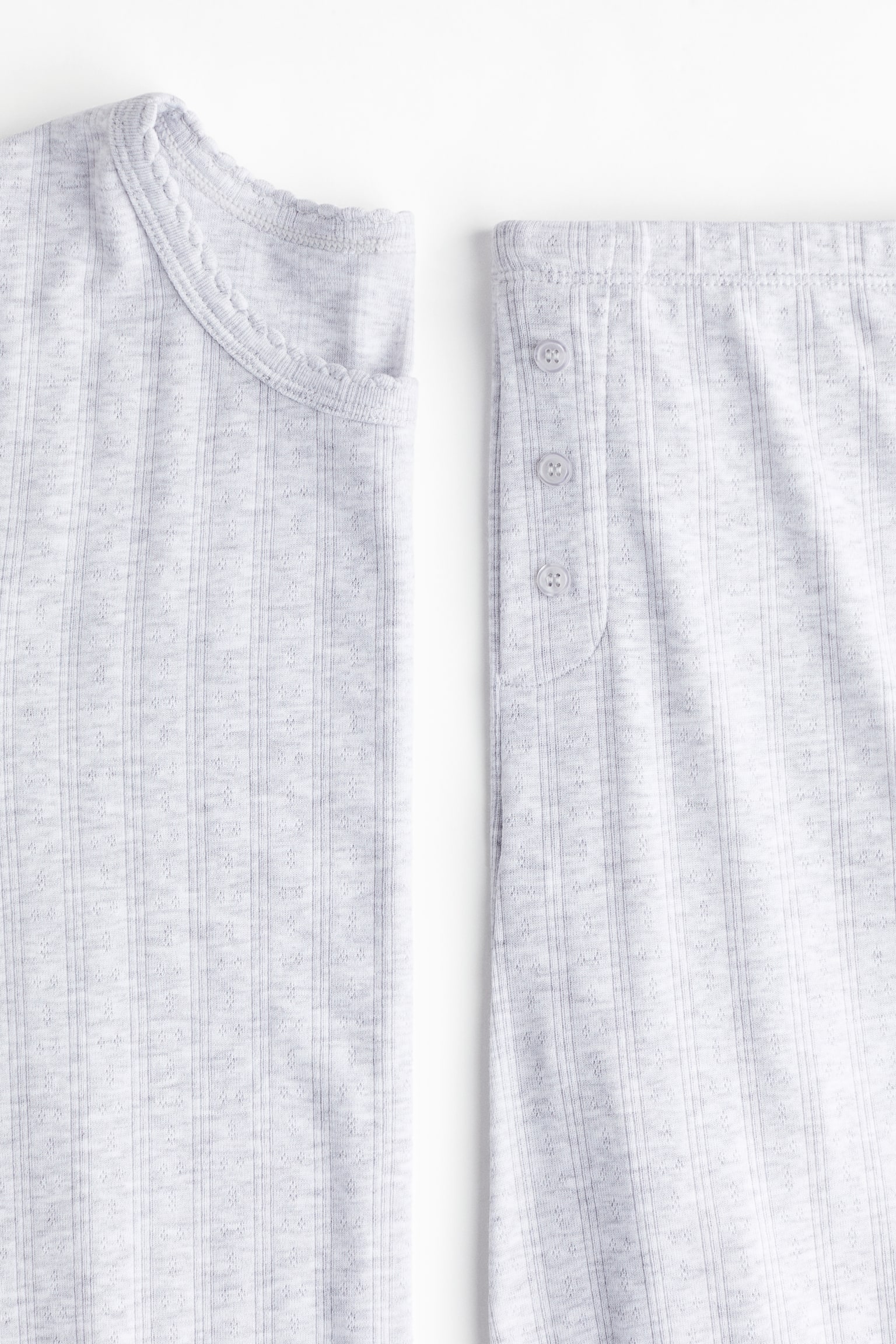 Пижама, джерси, ажурная вязка — H&M, цвет: Светлый серый меланжевый — фото 6