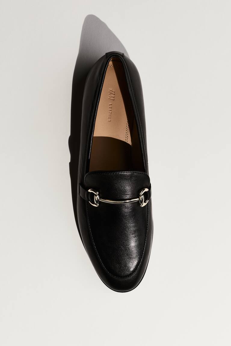 Leren loafers Zwart DAMES H&M NL