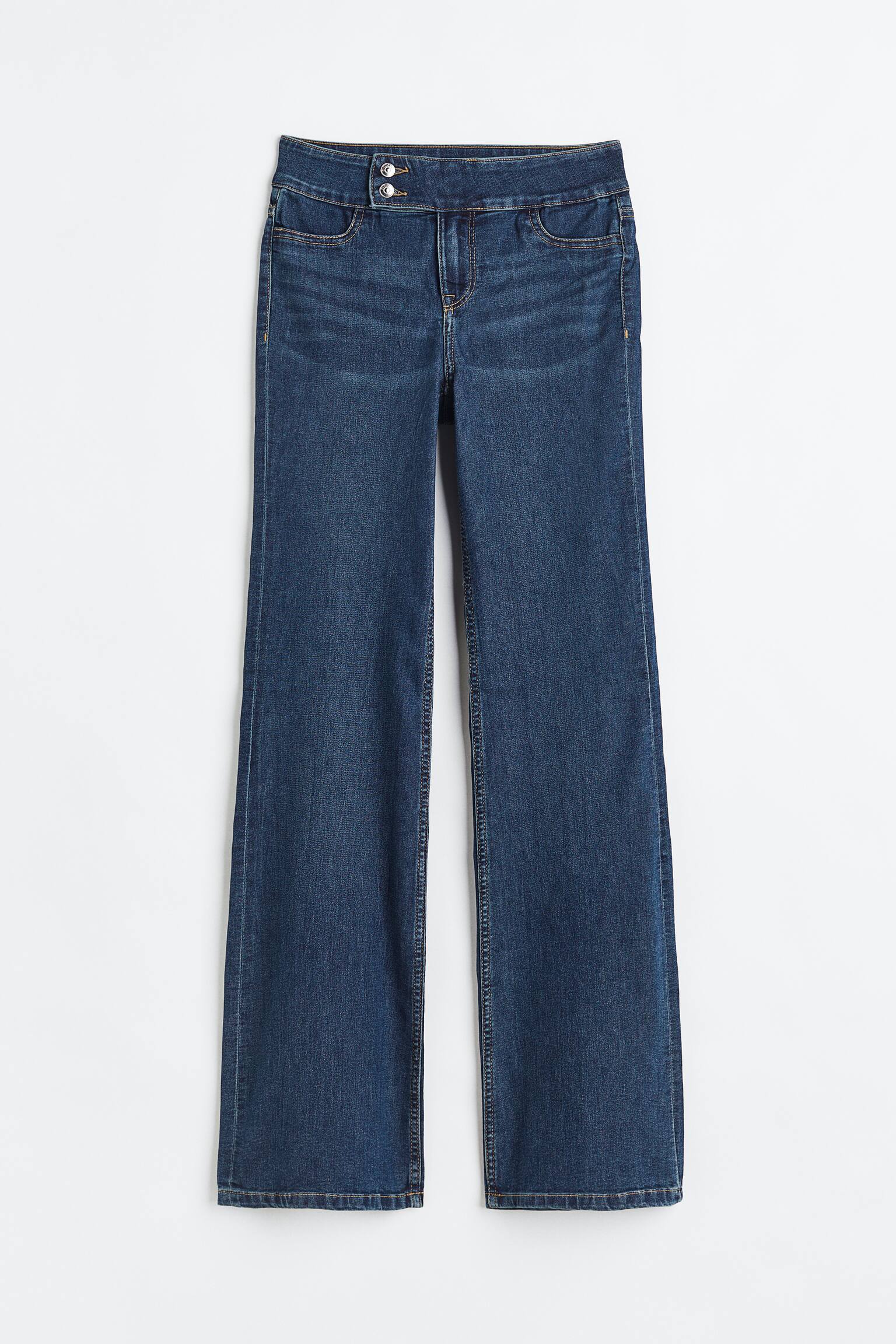 Flared Low Jeans - Bleu denim foncé - 1