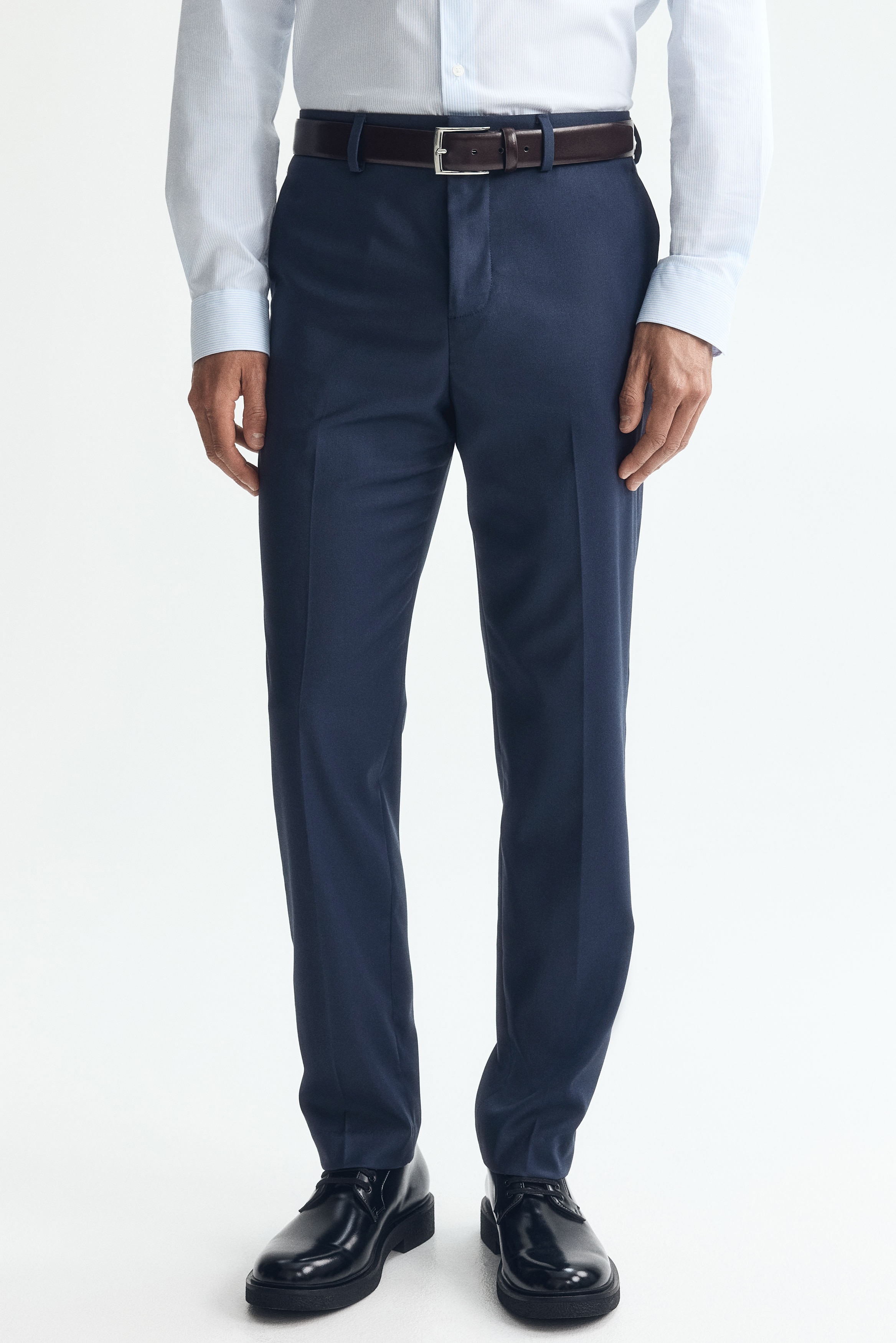 h and m slim fit dress pants Men - Navy Blue Slim-Fit Suit Pants - Size: 34R