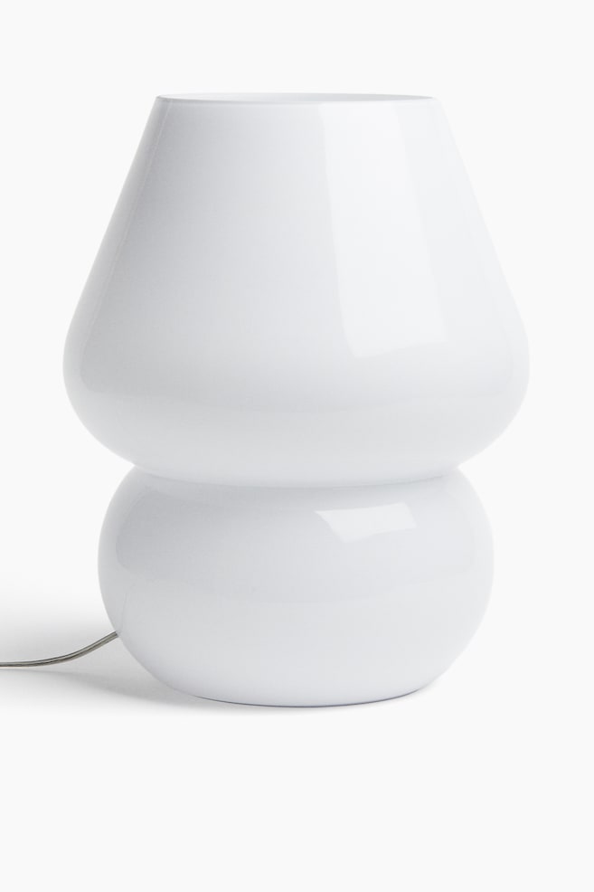 Grote glazen tafellamp - Wit - 1