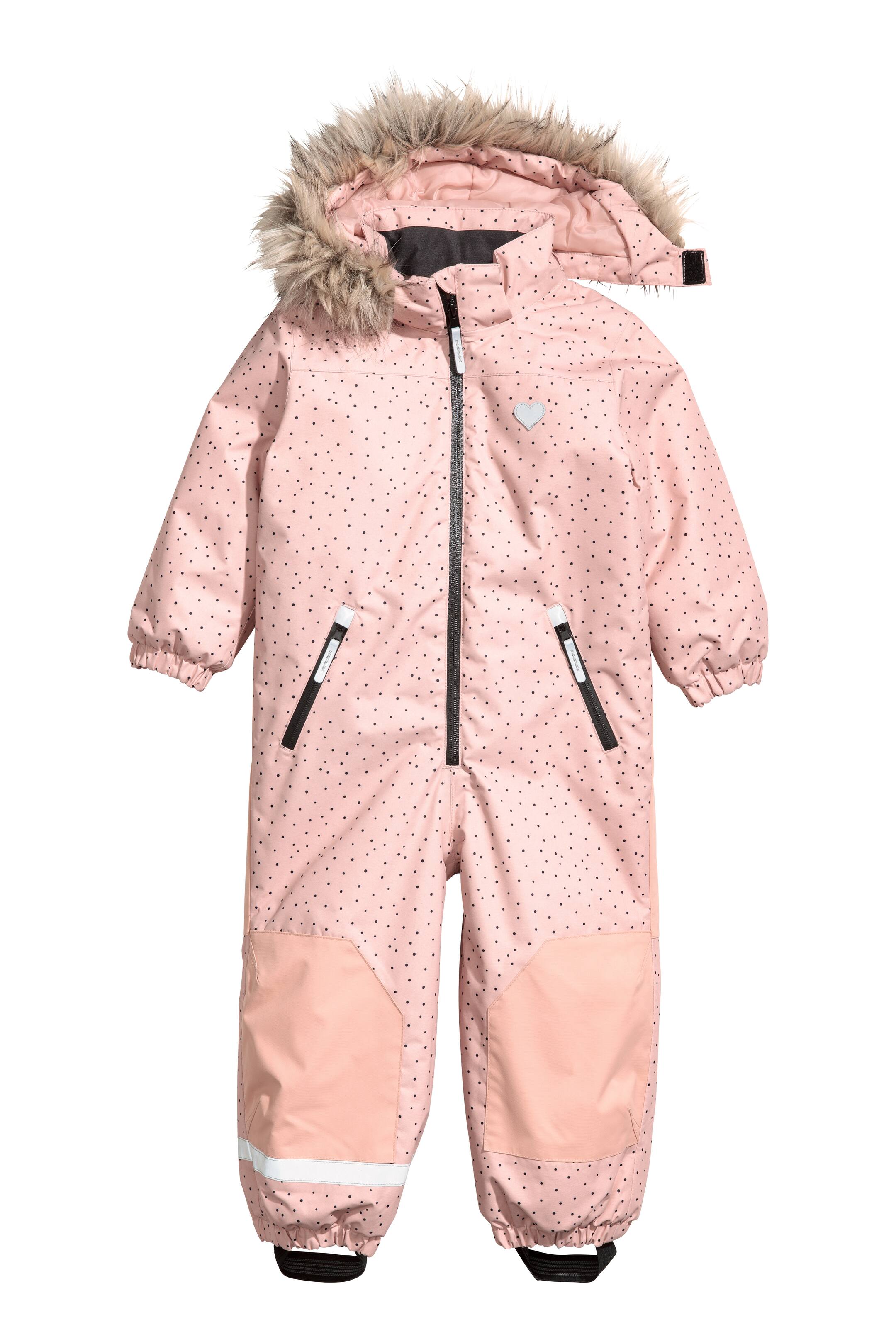View larger image: Padded outdoor all-in-one suit - Powder pink/Spotted - Kids | H&M GB 1