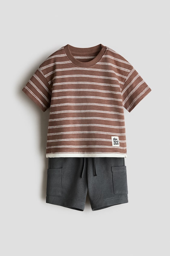 Детские топы H&M 2-Piece T-Shirt and Shorts Set