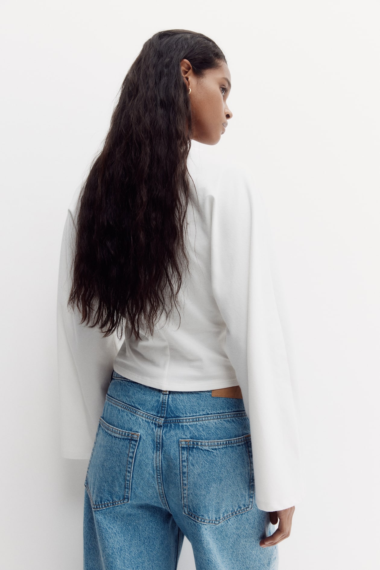 Batwing-Sleeved Jersey Top - image 4