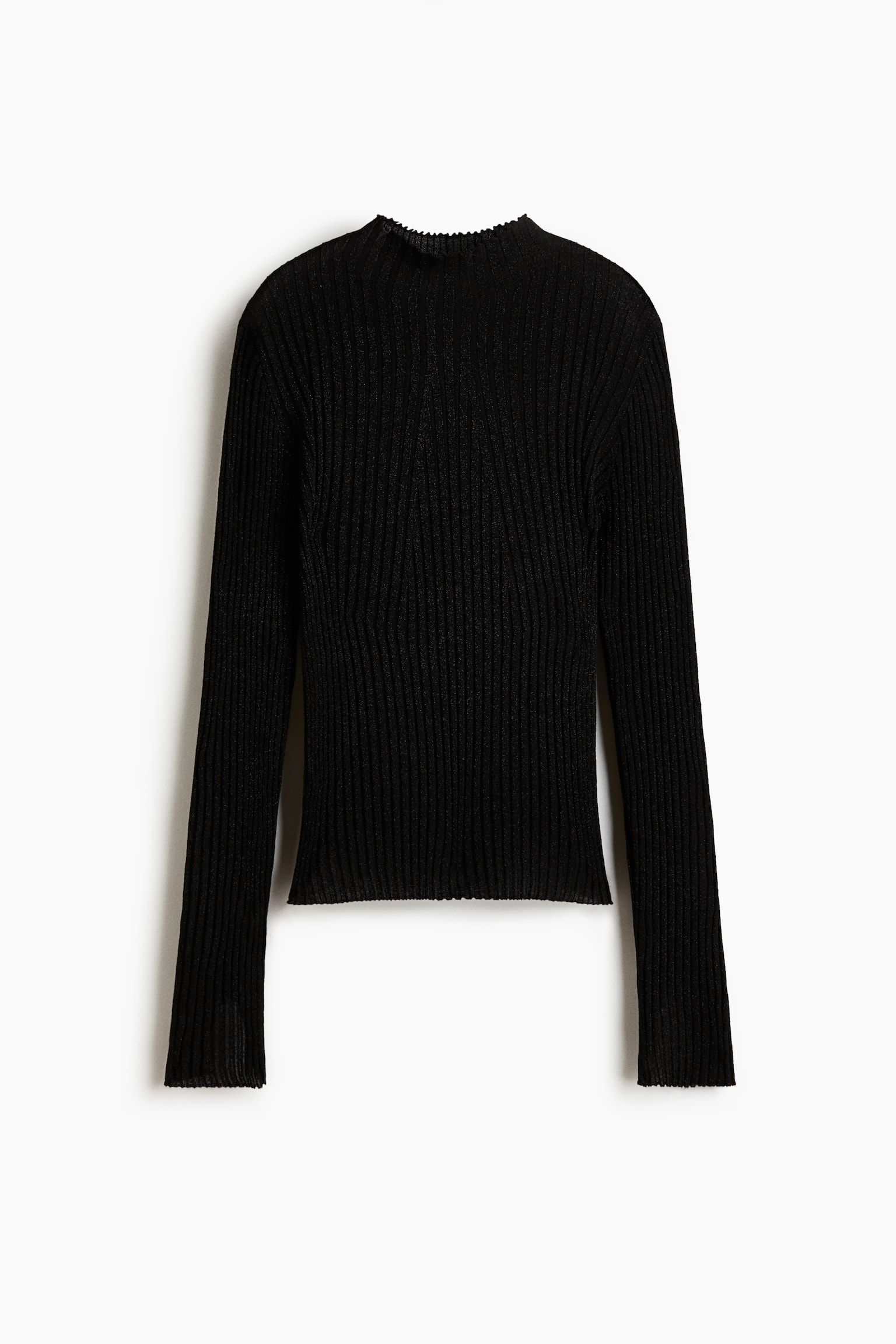 Třpytivý top s vysokým límcem - Black/Růžová/Tmavě hnědá