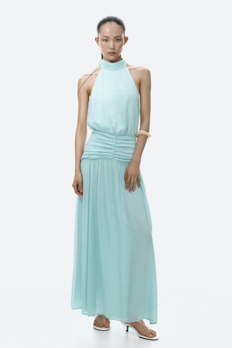 turquoise halter neck dress Amy Lynn Baia Halterneck Maxi Dress