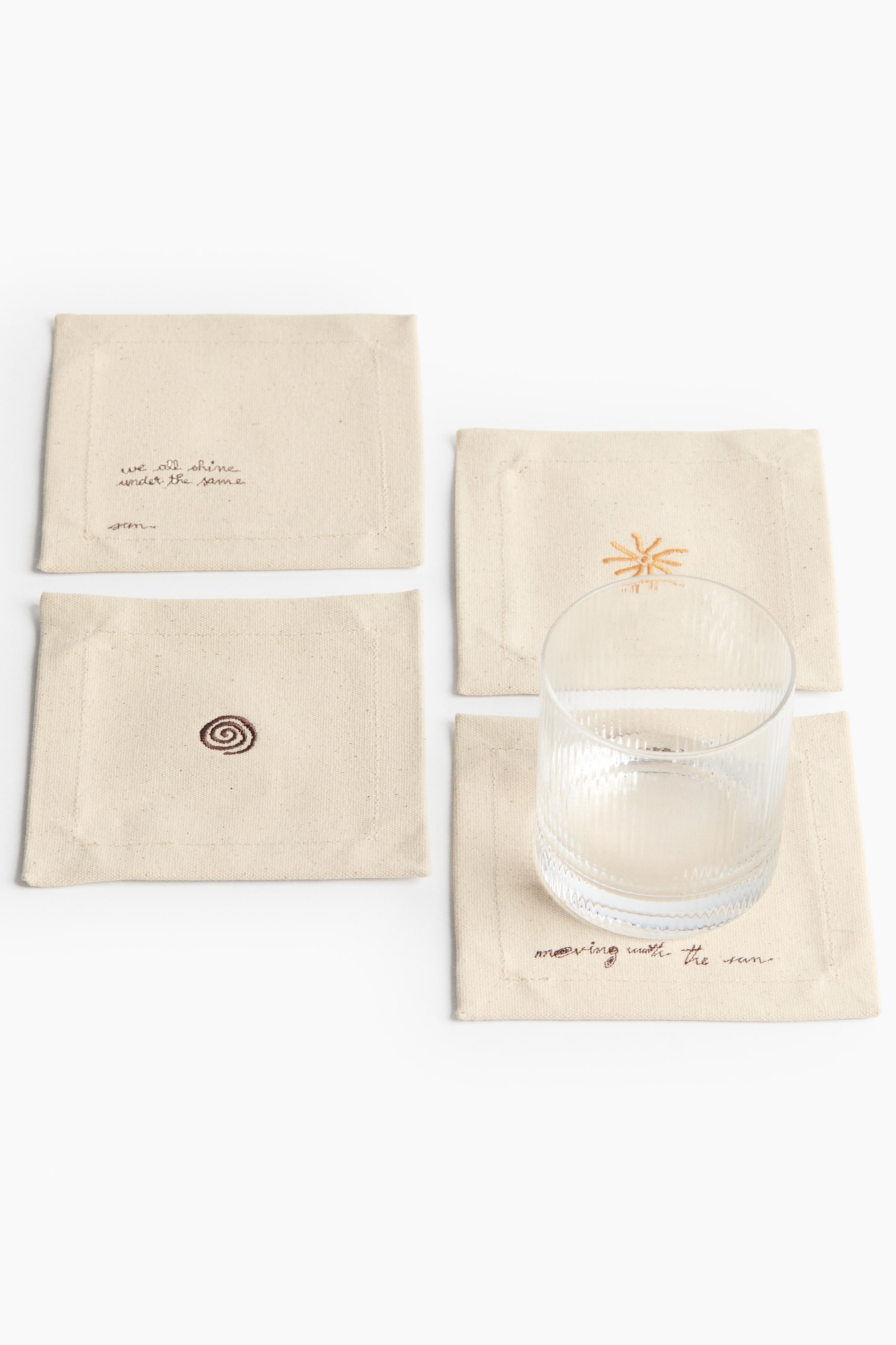 4-Pack Embroidered-Detail Coasters