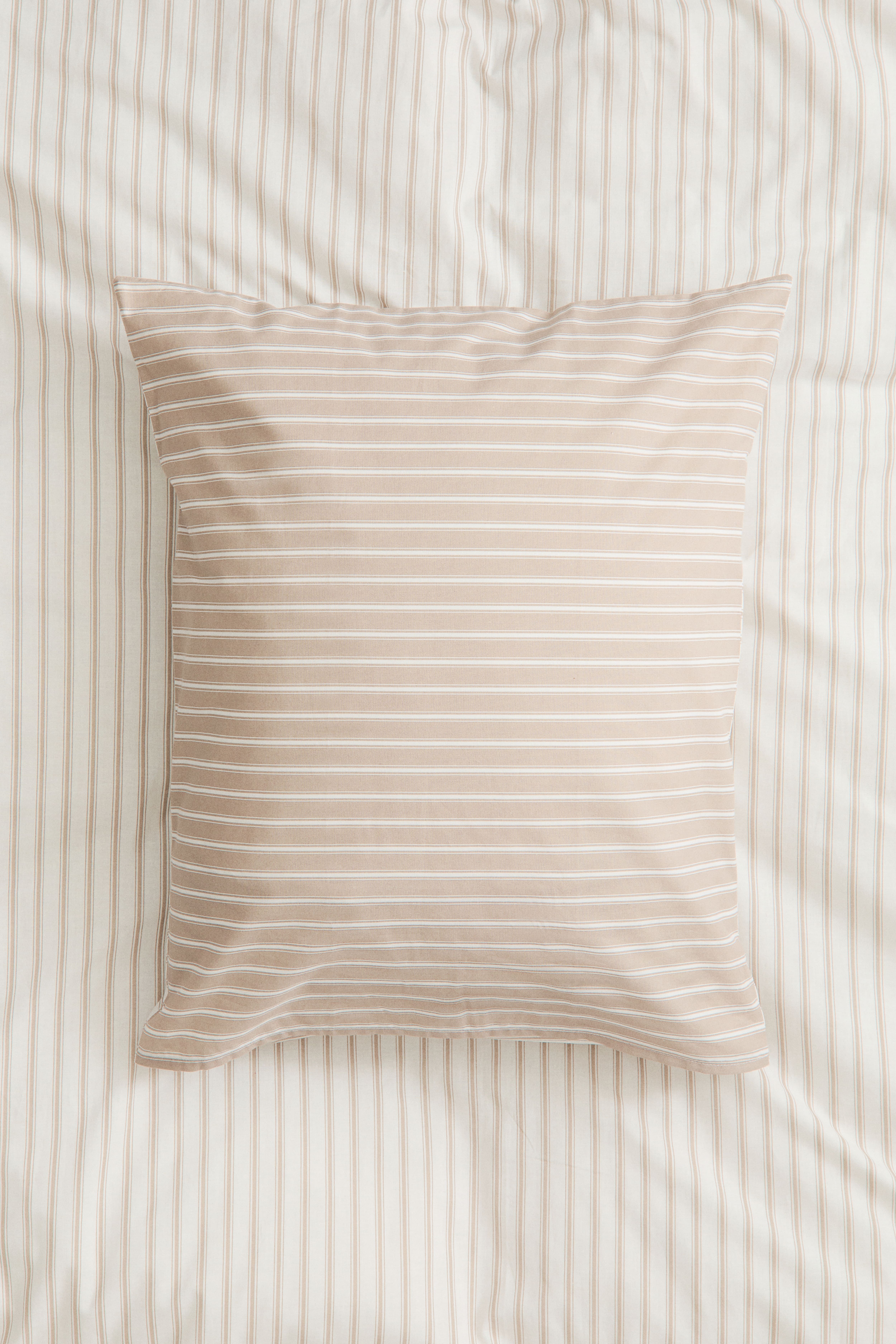 Striped cotton single duvet cover set