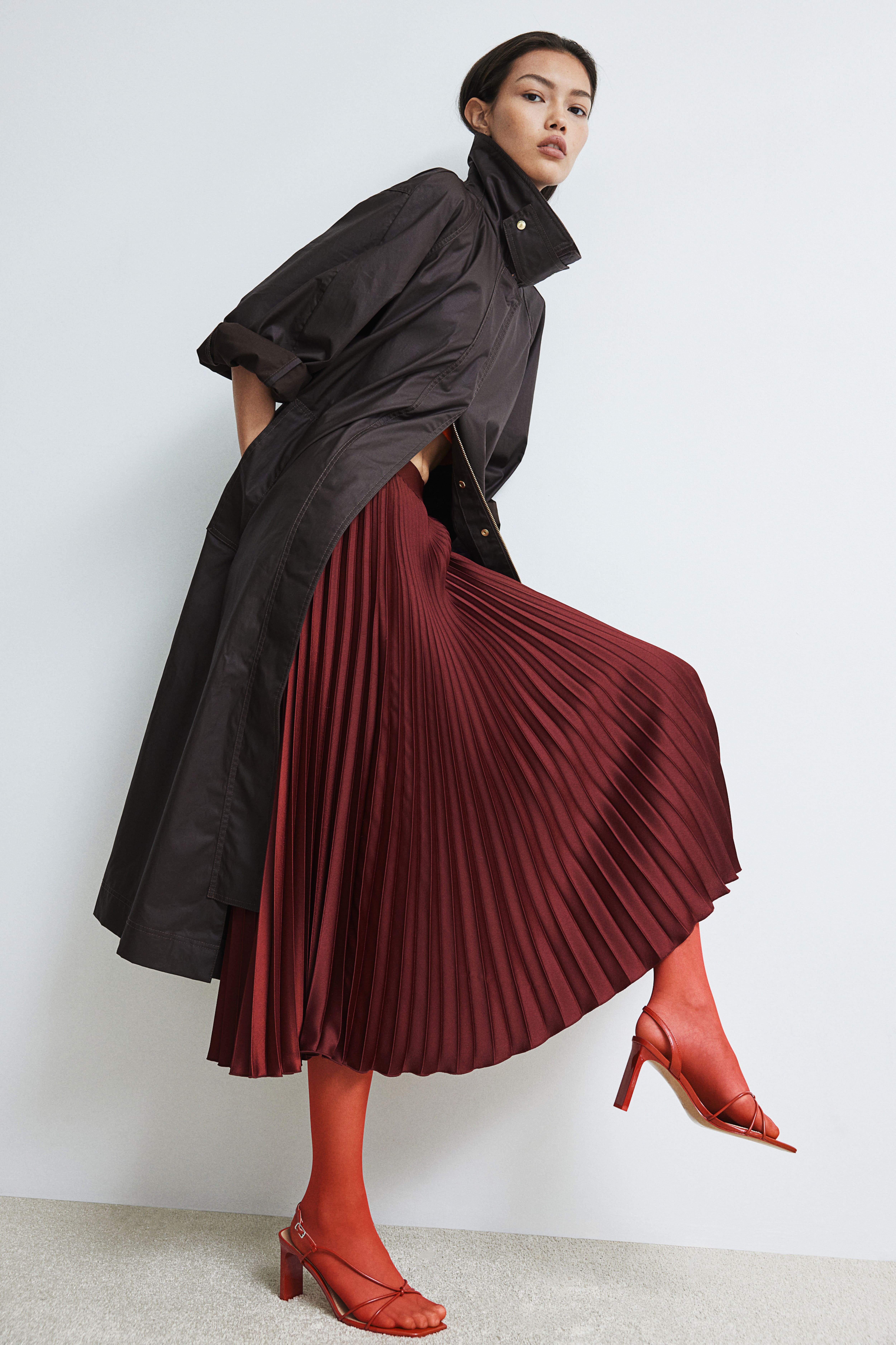 H and m pleated skirt best sale