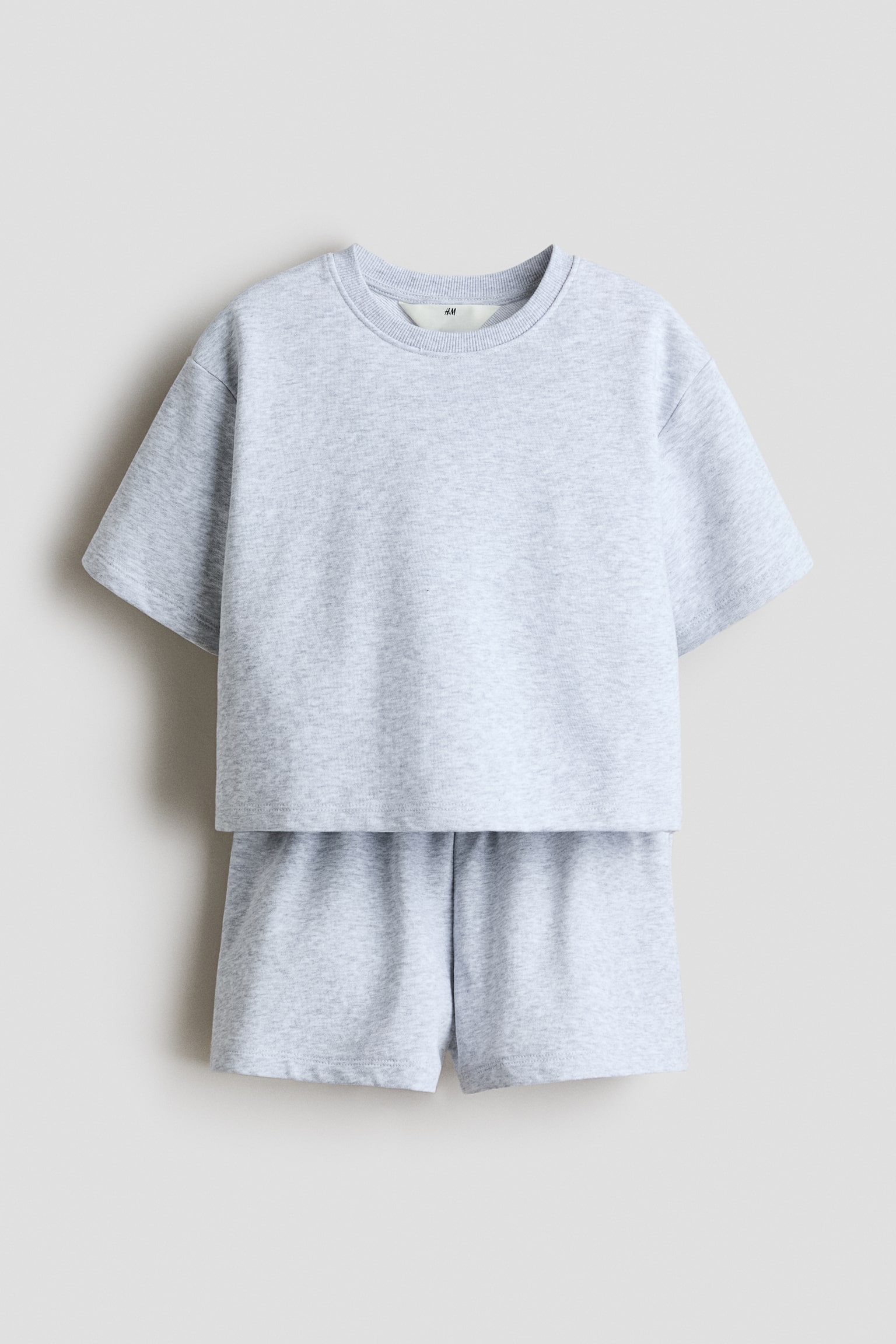 2-piece sweatshirt set - Light grey marl/Light blue/Light pink/Cream/Black/White/Striped - 1