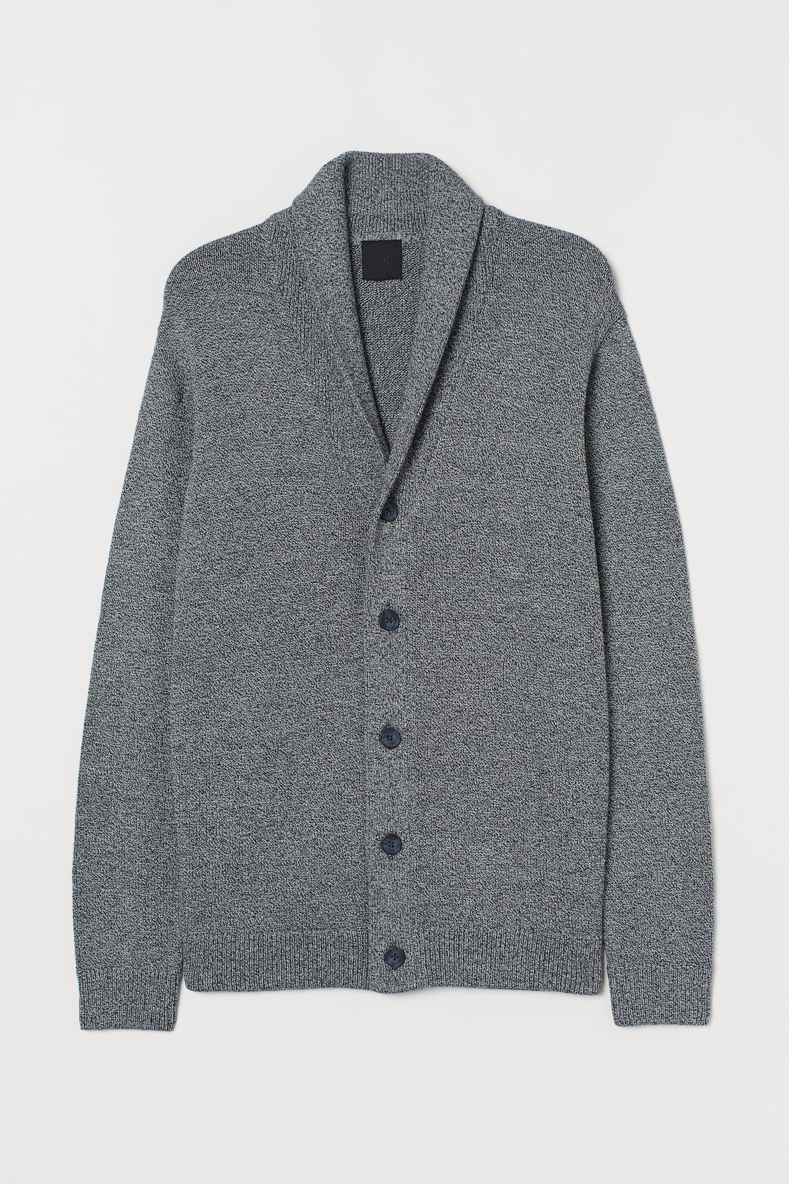 Vest met sjaalkraag - Blauw/wit gemêleerd