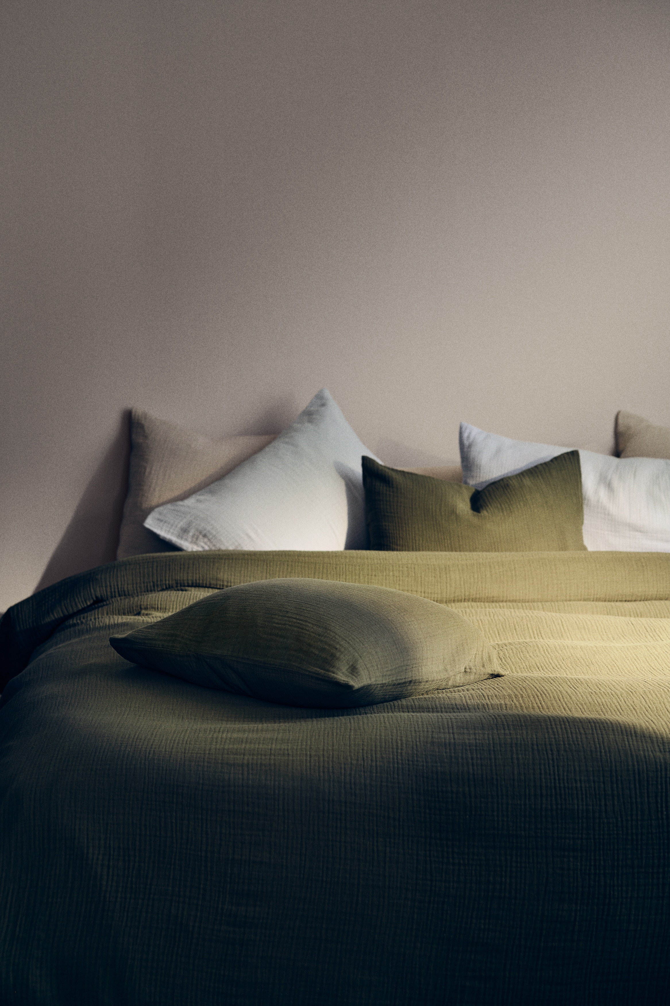 Muslin double/king duvet cover set - Forest green/Light dusty green/Light dusty blue/Light beige/Anthracite grey/Light pink/Light mole/Mole/Rust red