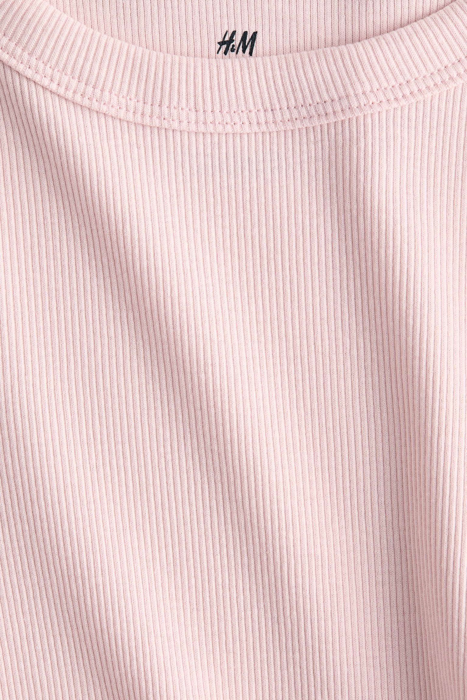 Ribbed cotton jersey top - Light pink/Light blue/Black - 2