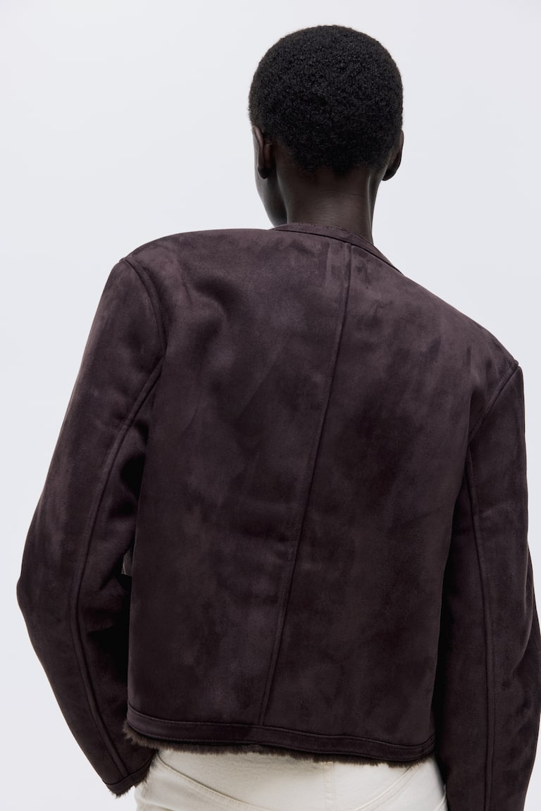 Pile-lined jacket Dark brown Ladies H&M IE