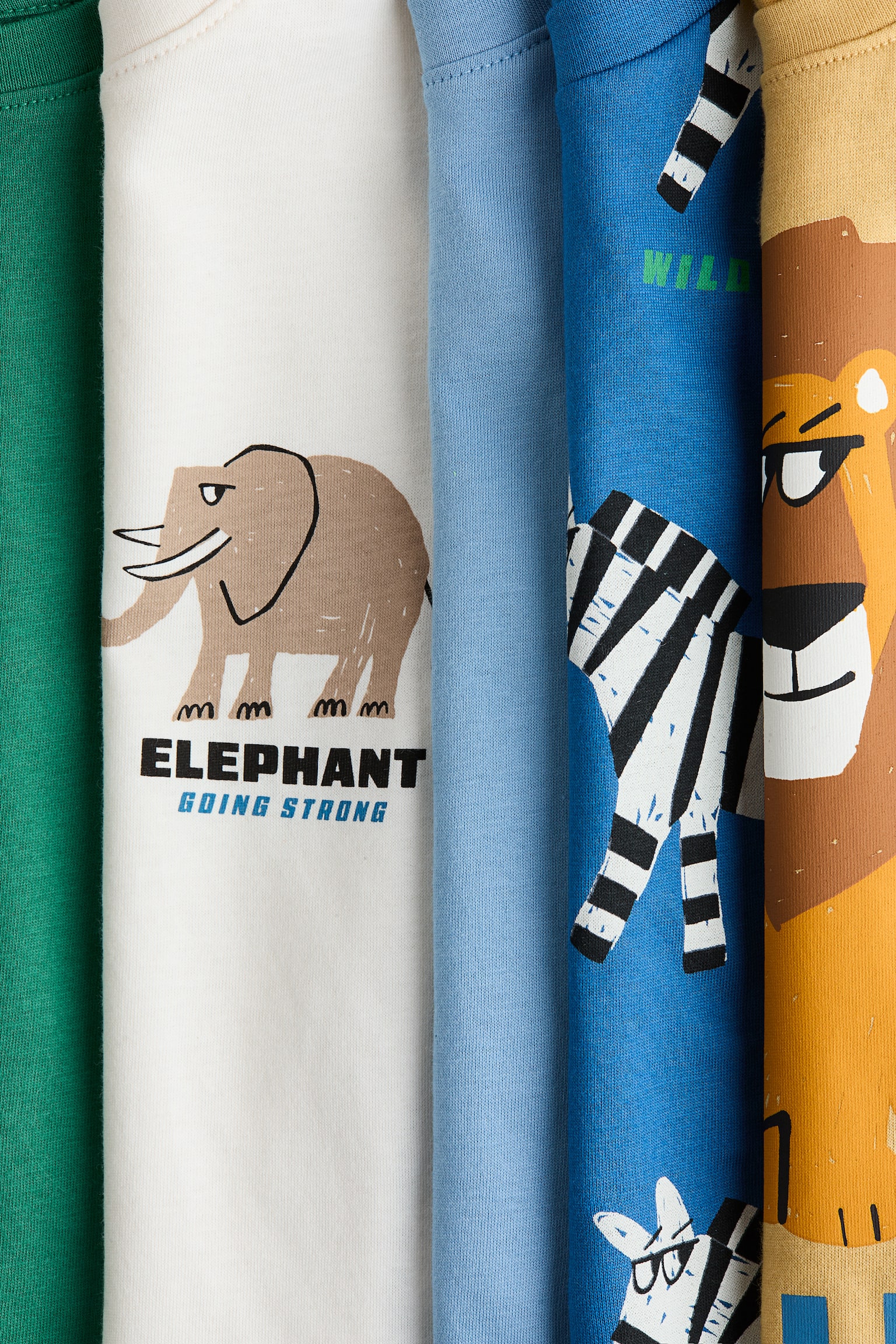 Lot de 5 T-shirts en jersey - Jaune/lion/Bleu marine/voilier/Vert foncé/dinosaures/Rouge/NASA/Crème/beige foncé/Bleu/créatures marines/Blanc/NASA/Turquoise clair/Milano/Orange clair/Skate/Vert/animaux/Turquoise clair/voitures - 2