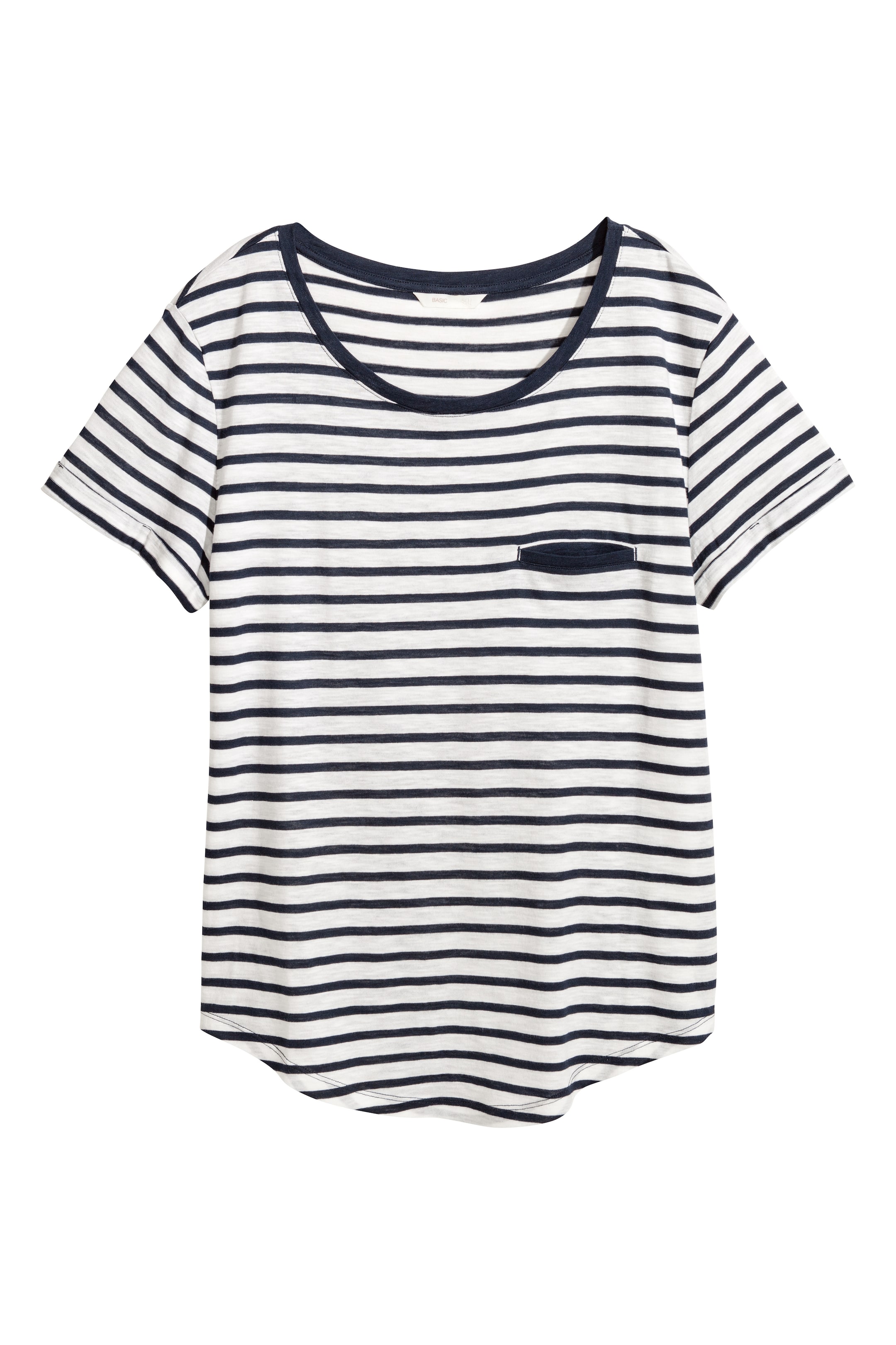 View larger image: Haut rayé en jersey - White/black striped - Ladies | H&M CA 1