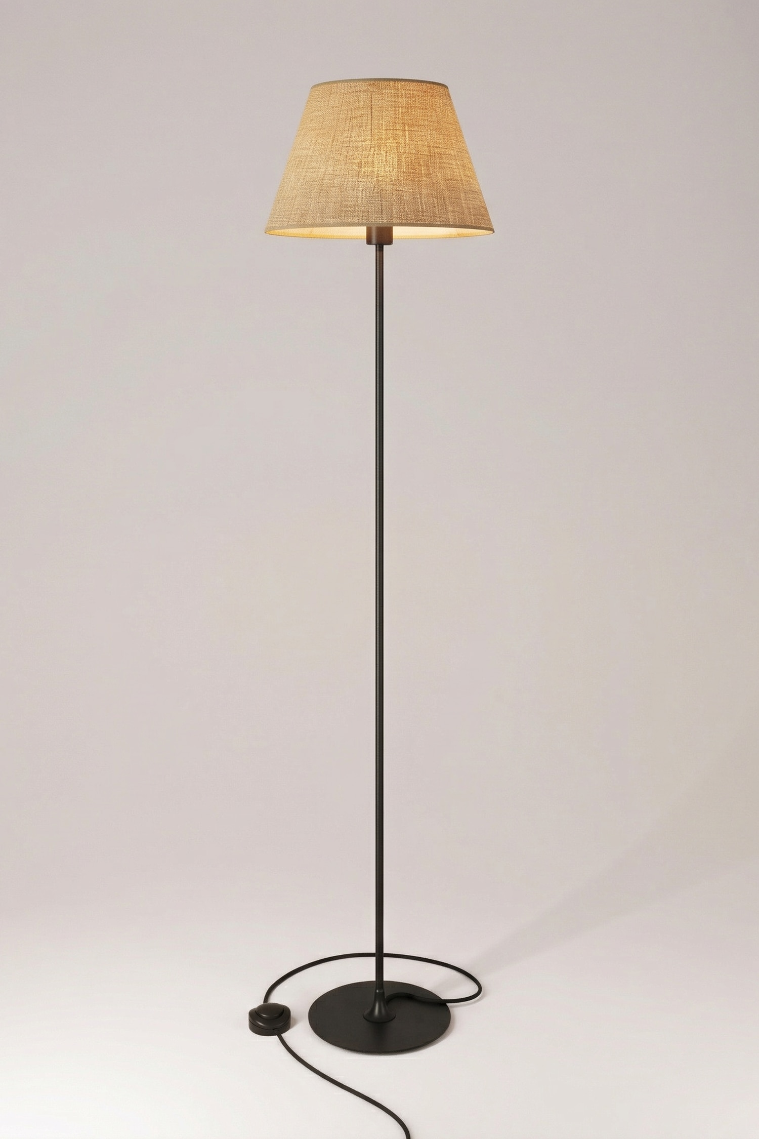 Lámpara Magnética De Pie Con Pantalla - Negro