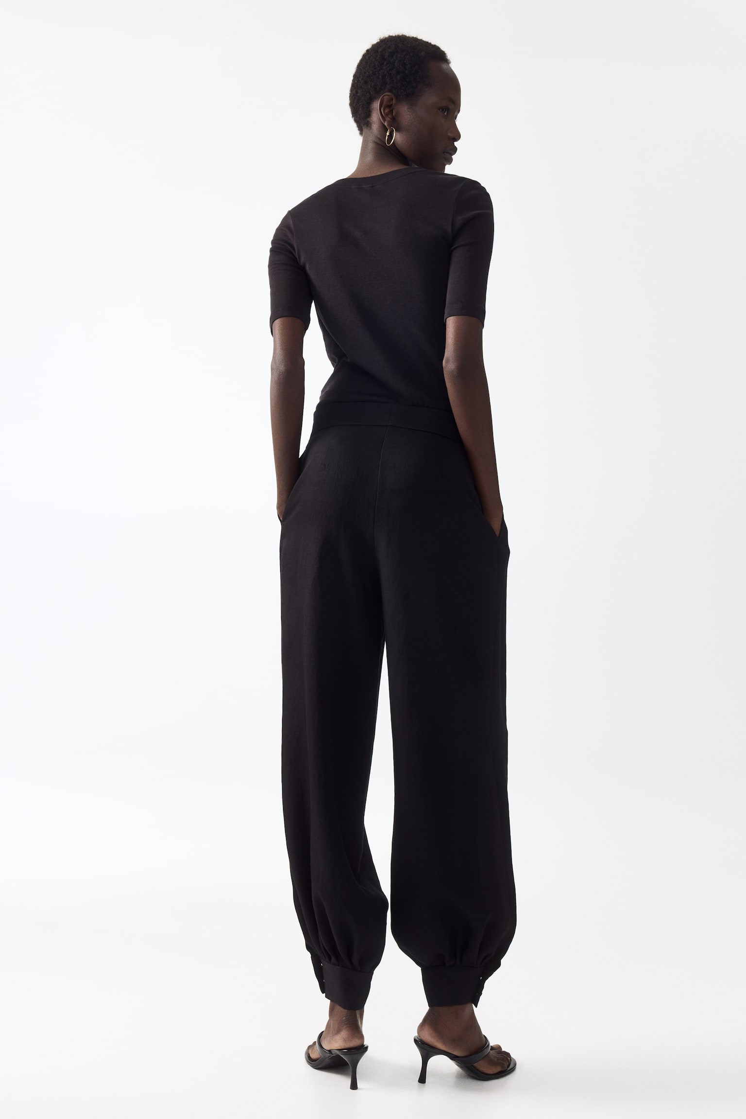 Женские брюки H&M Balloon-Leg Twill, цвет: Чёрный — фото 5
