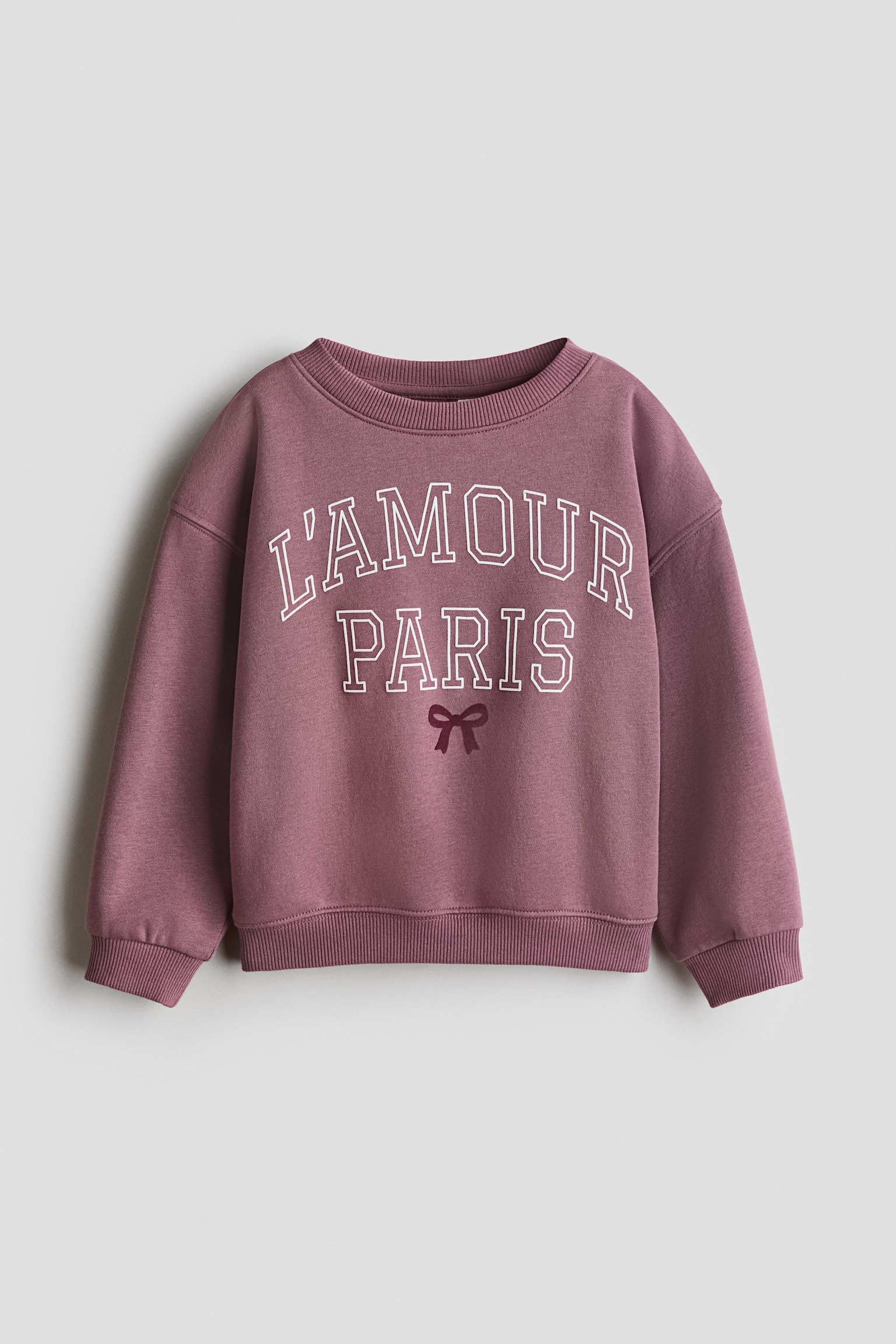 Sudadera con diseño e interior peinado - Morado tenue/L'Amour Paris/Morado pálido/Unicornios/Rosa/Bonjour