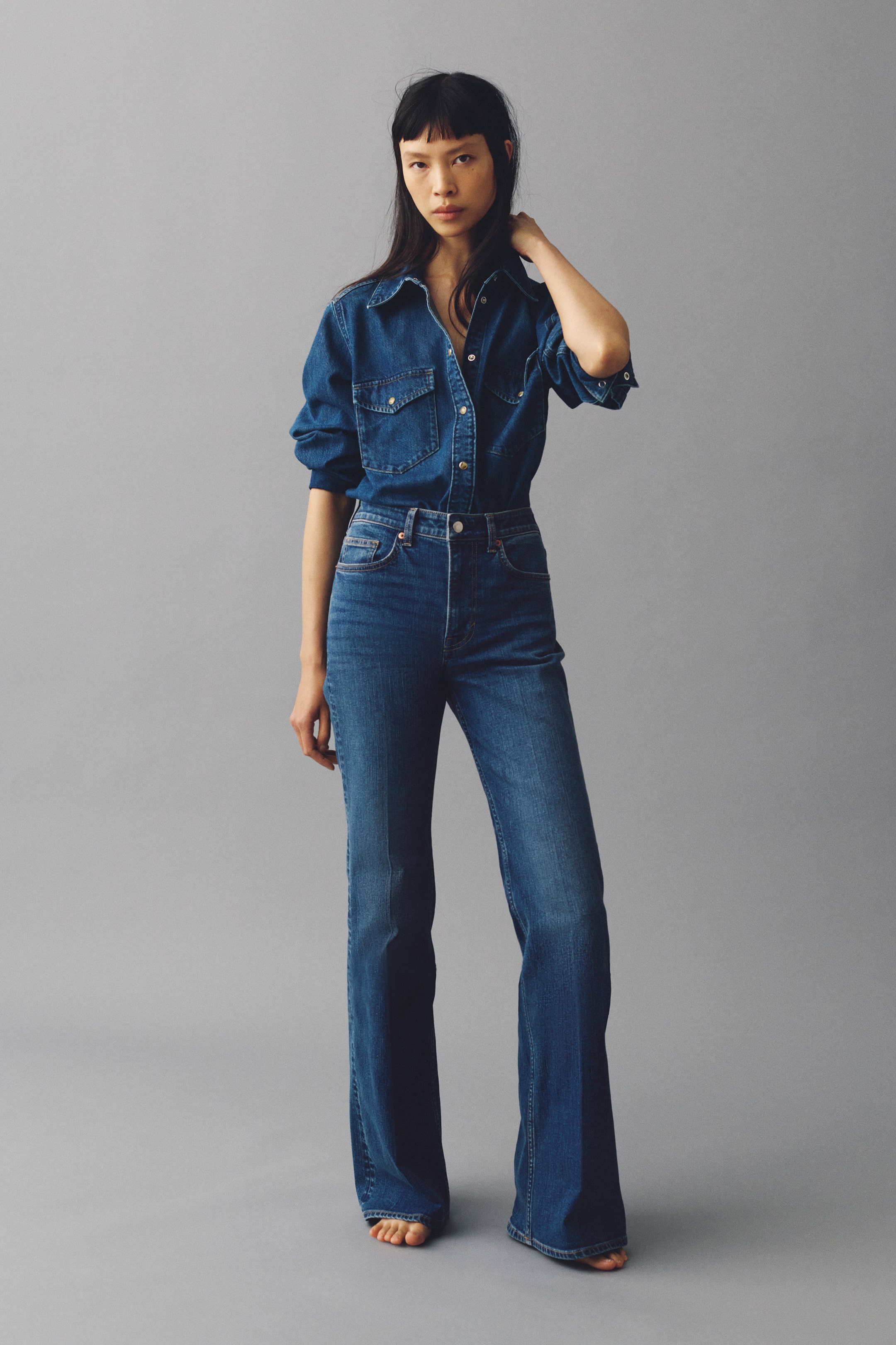 Ingrandisci l'immagine: Flared High Jeans - Blu denim - DONNA | H&M CH 2