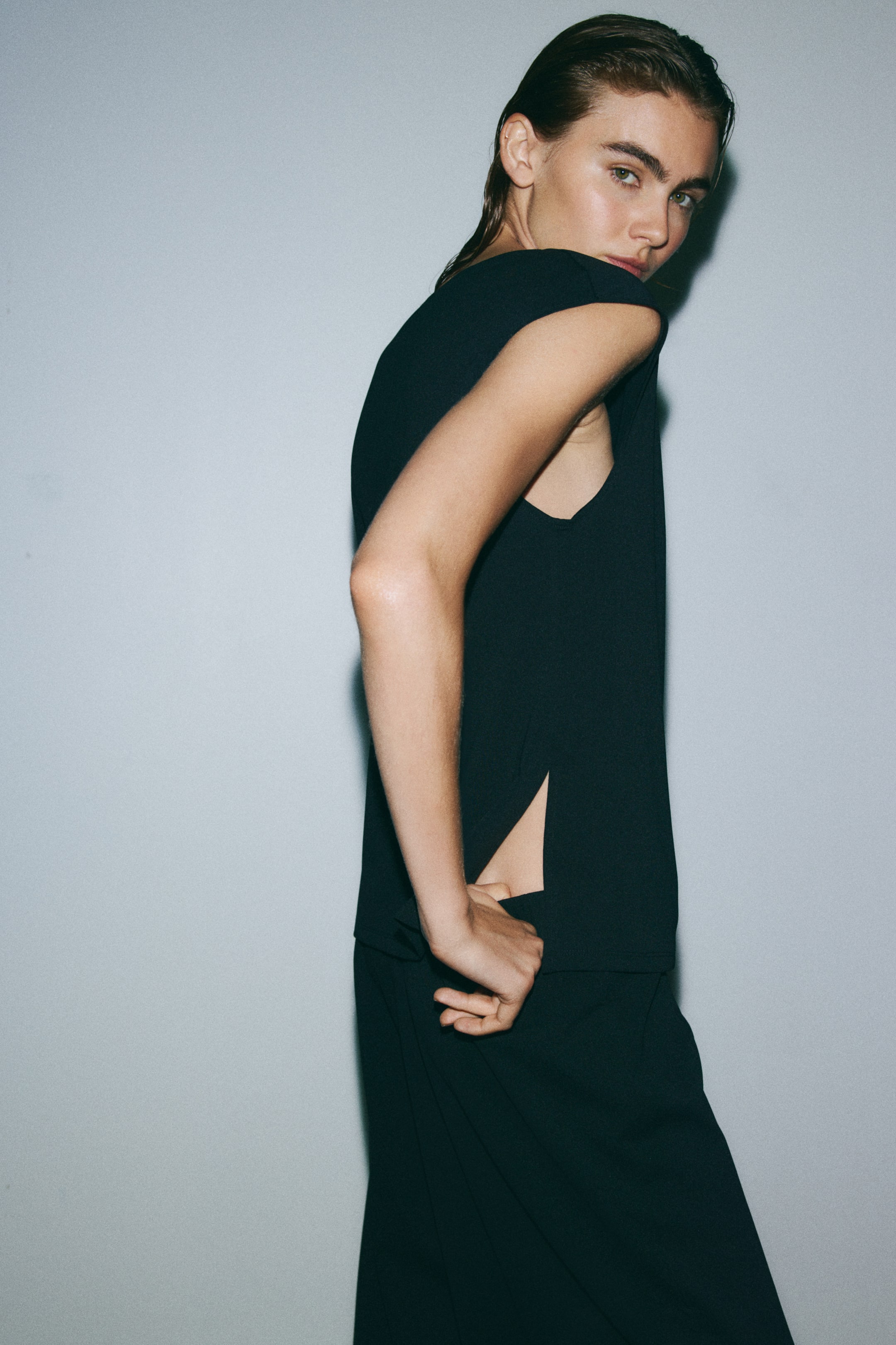 Cowl-Neck Jersey Top