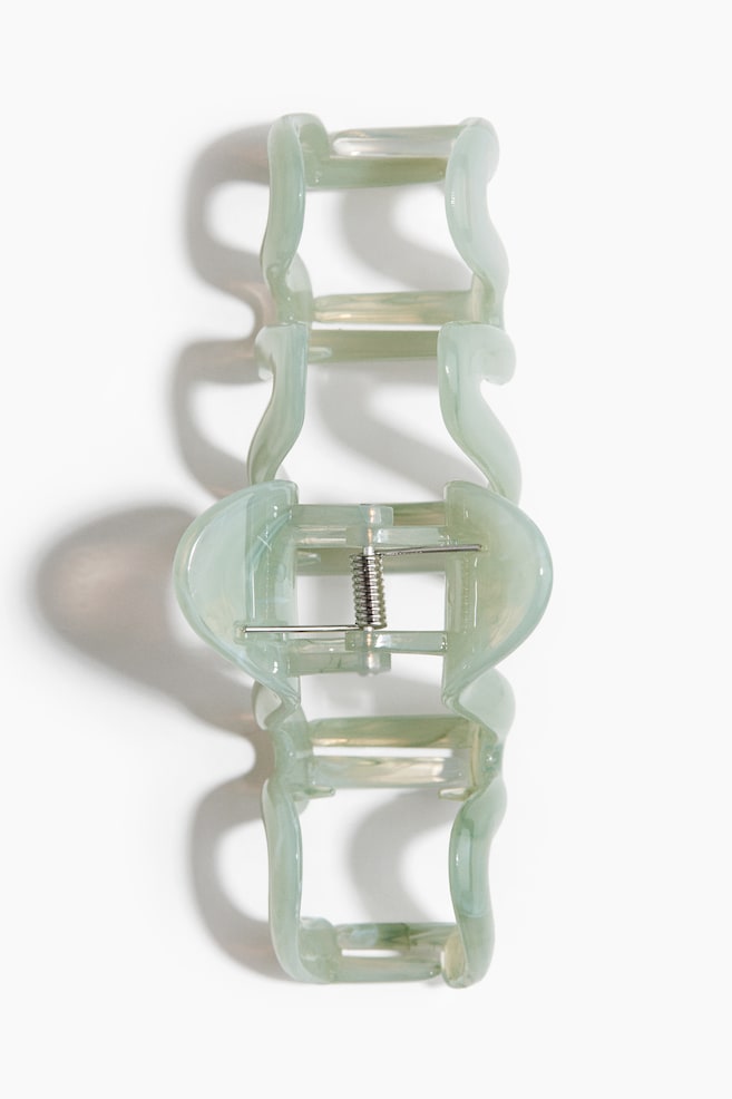 Wavy Hair Claw-Light dusty green - 2