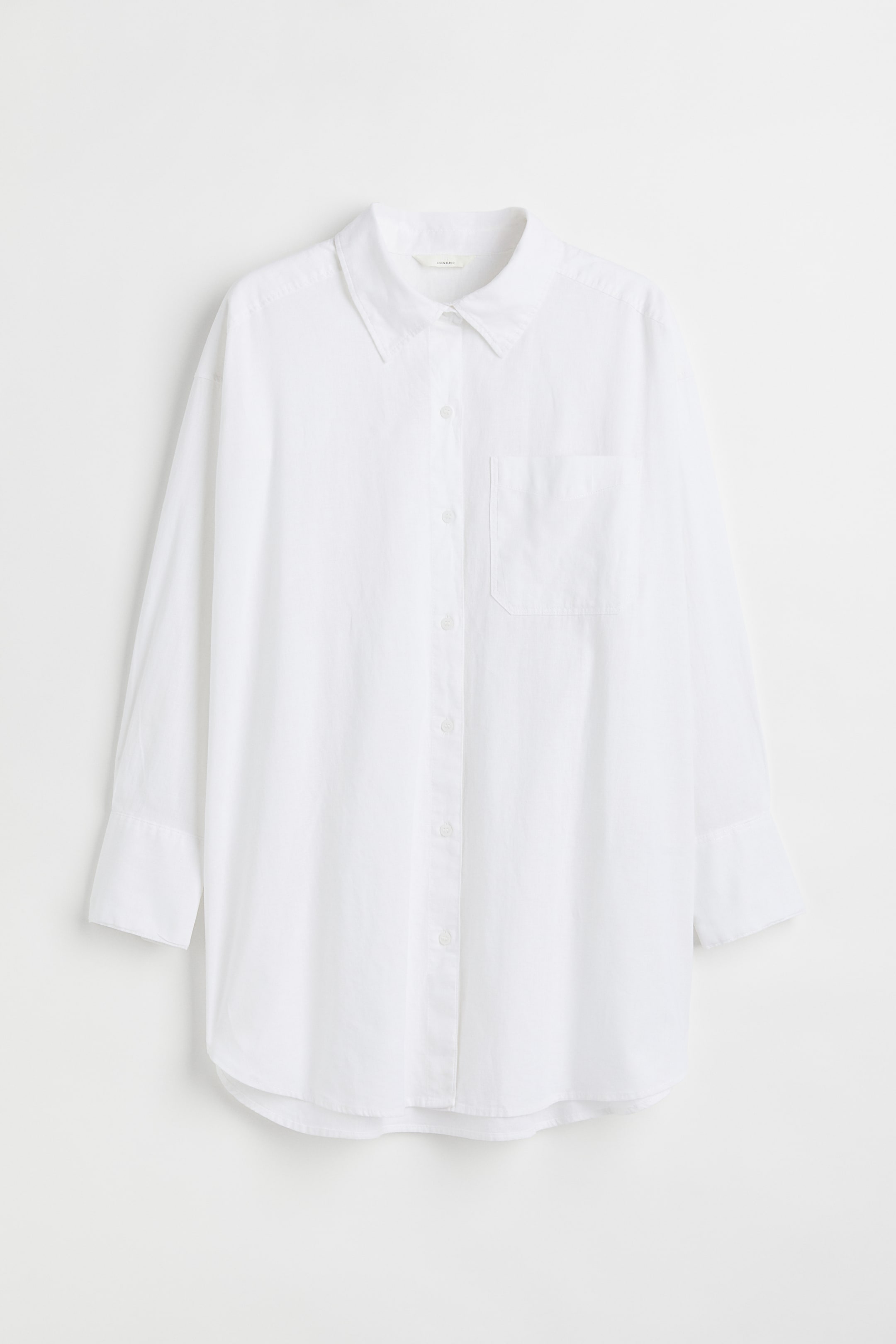 View larger image: H&M+ Linen-blend shirt - White - Ladies | H&M 1