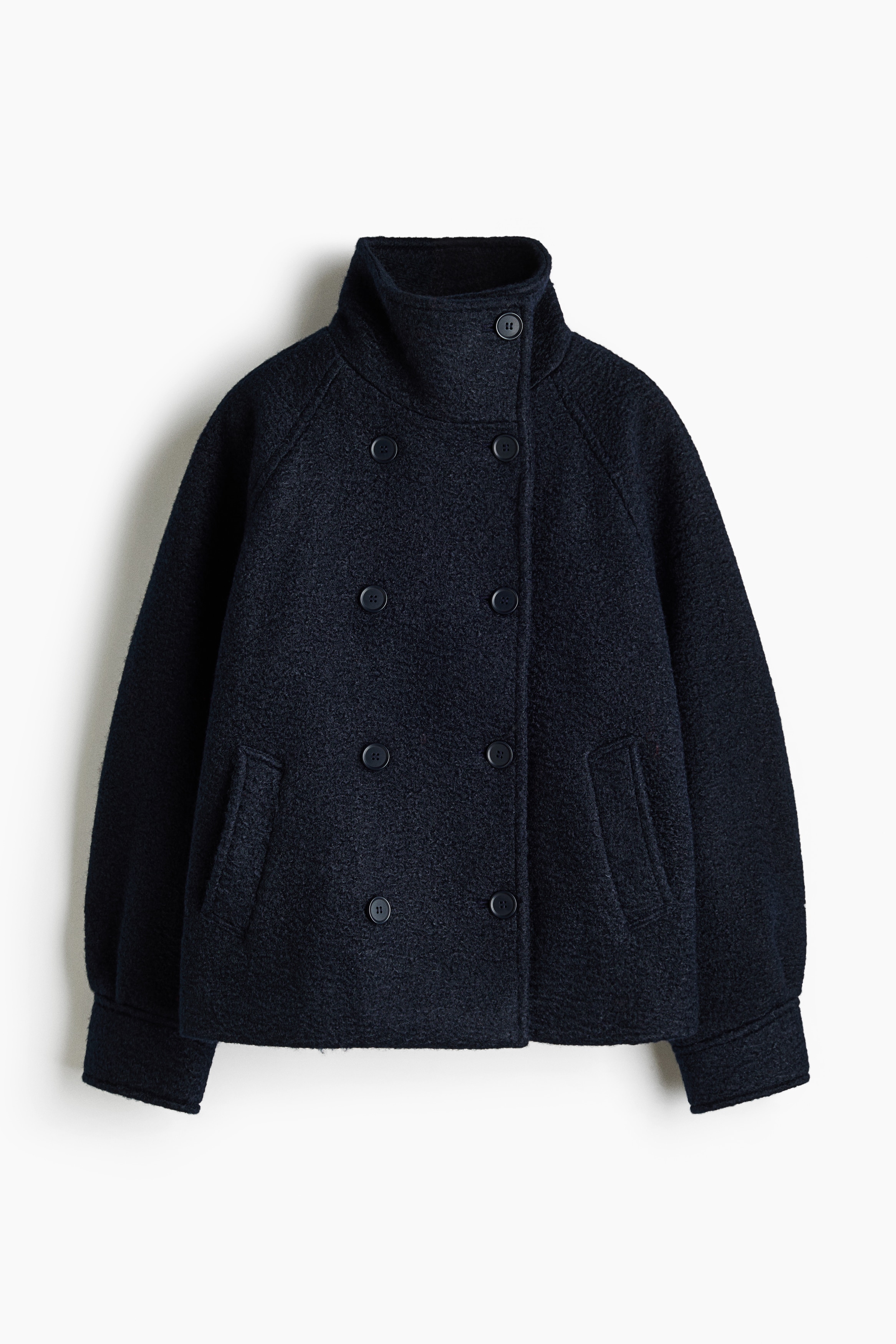 Brushed funnel-collar jacket