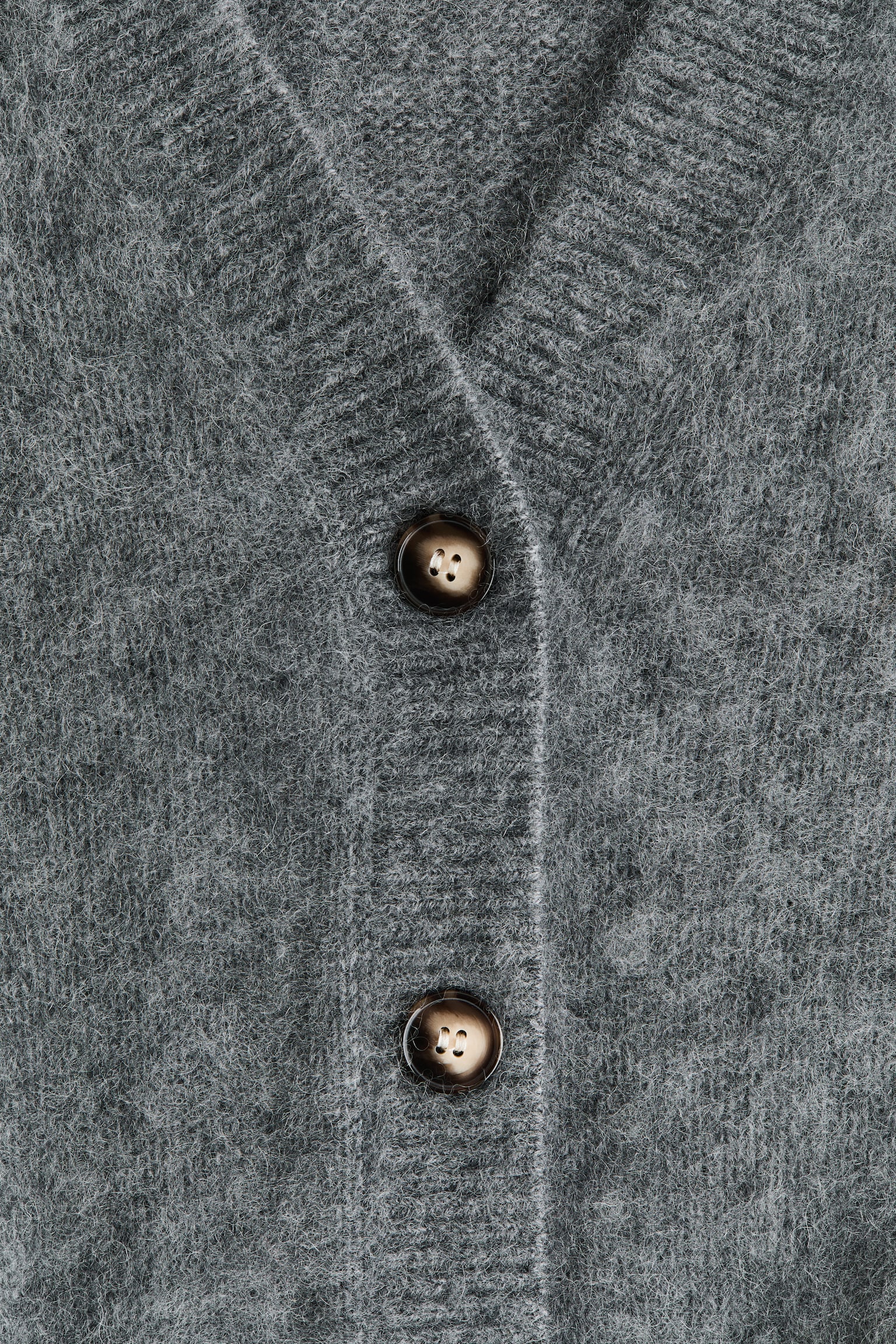 Женский кардиган H&M Oversized Wool, цвет: Серый меланжевый — фото 7