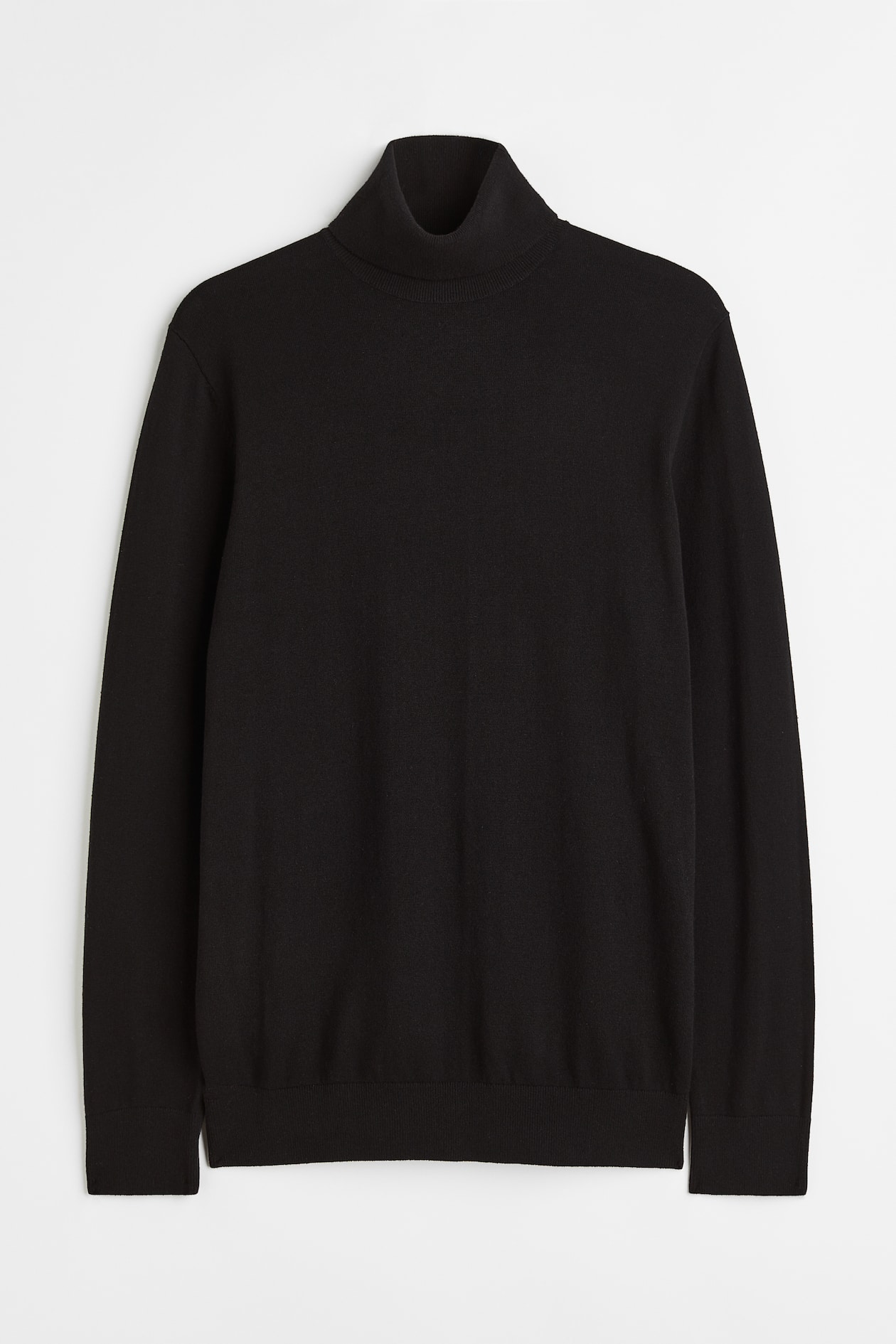 Jumper Mens Black Turtleneck H&m Slim Fit Fine-knit Turtleneck