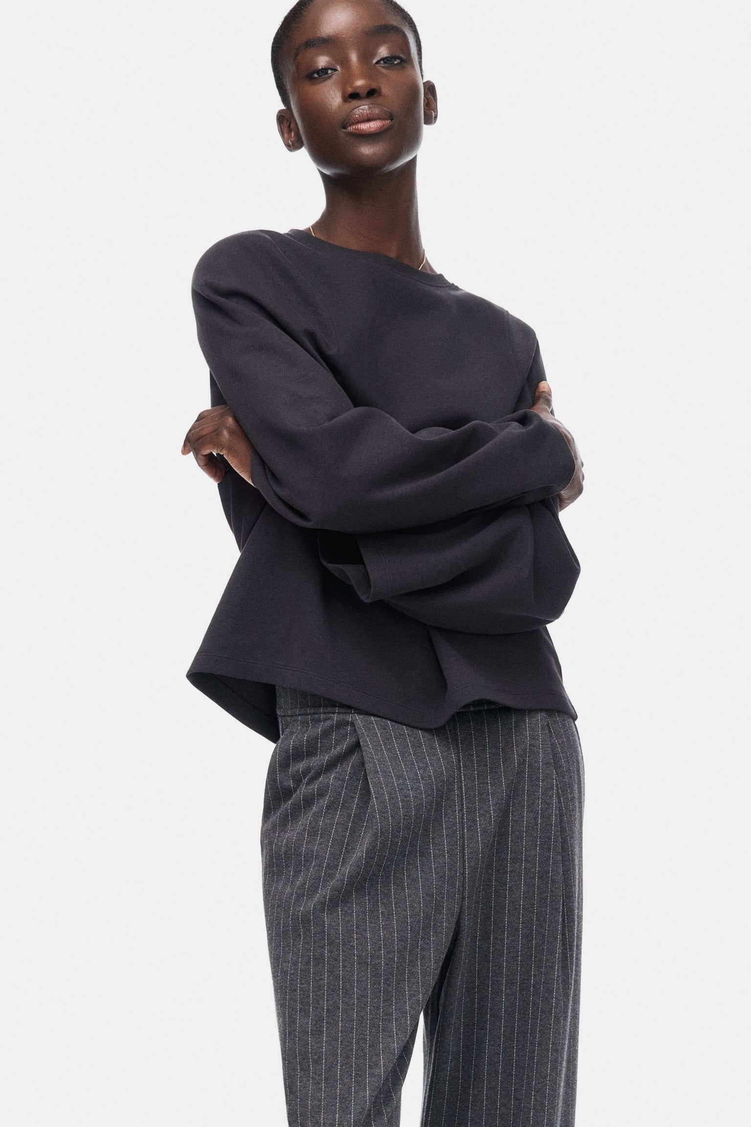 Wide trousers - Dark grey marl/Pinstriped/Dark brown/Black/Dark brown/Dark brown/Greige marl - 6