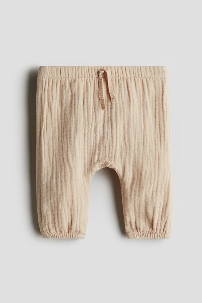 Broek van katoenen mousseline - Beige - 1