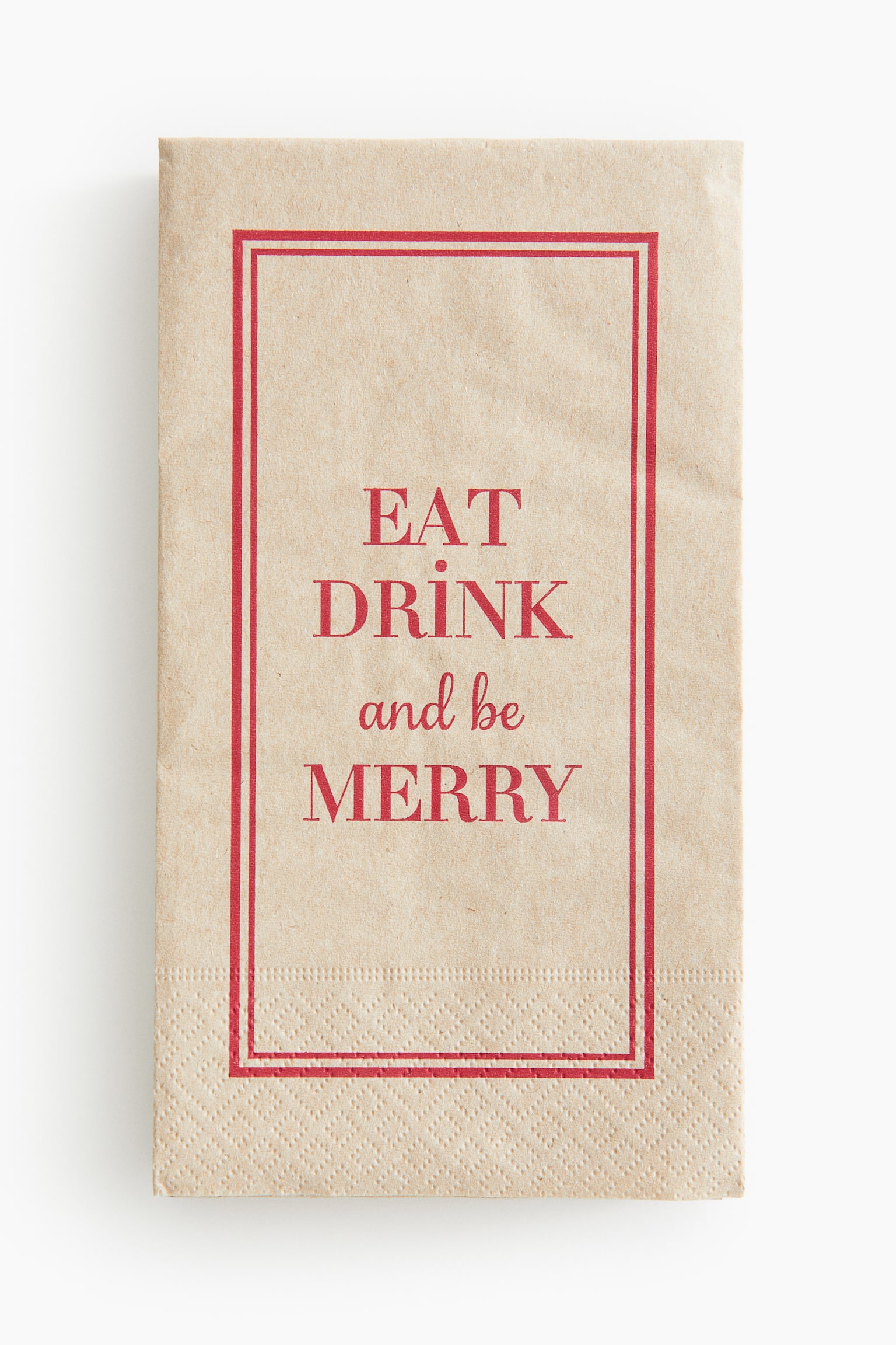 15-pack paper napkins - Beige/Christmas/Green/Happy Holiday/Beige/Merry Christmas