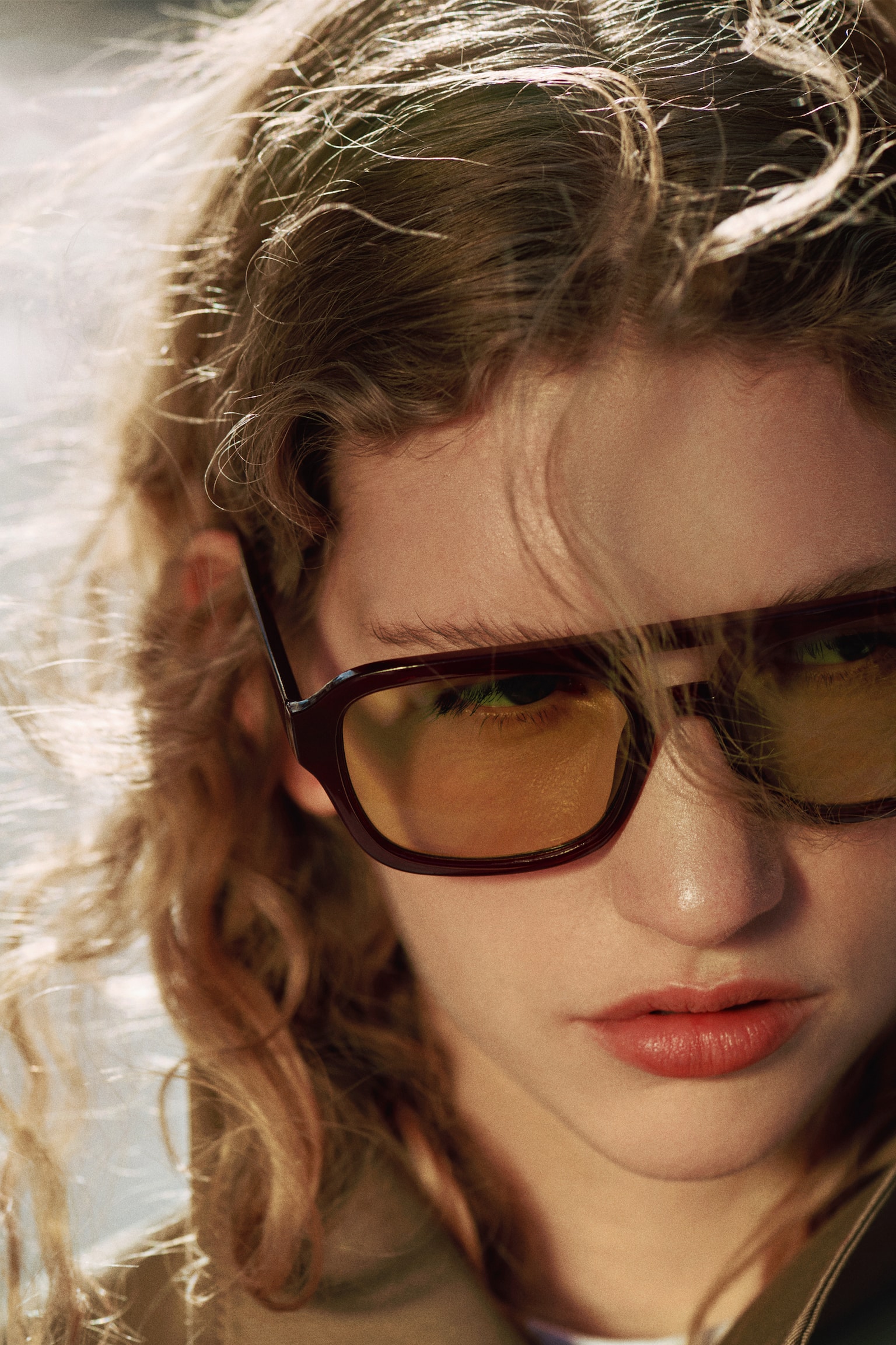 Aviator-style sunglasses - Burgundy - 1