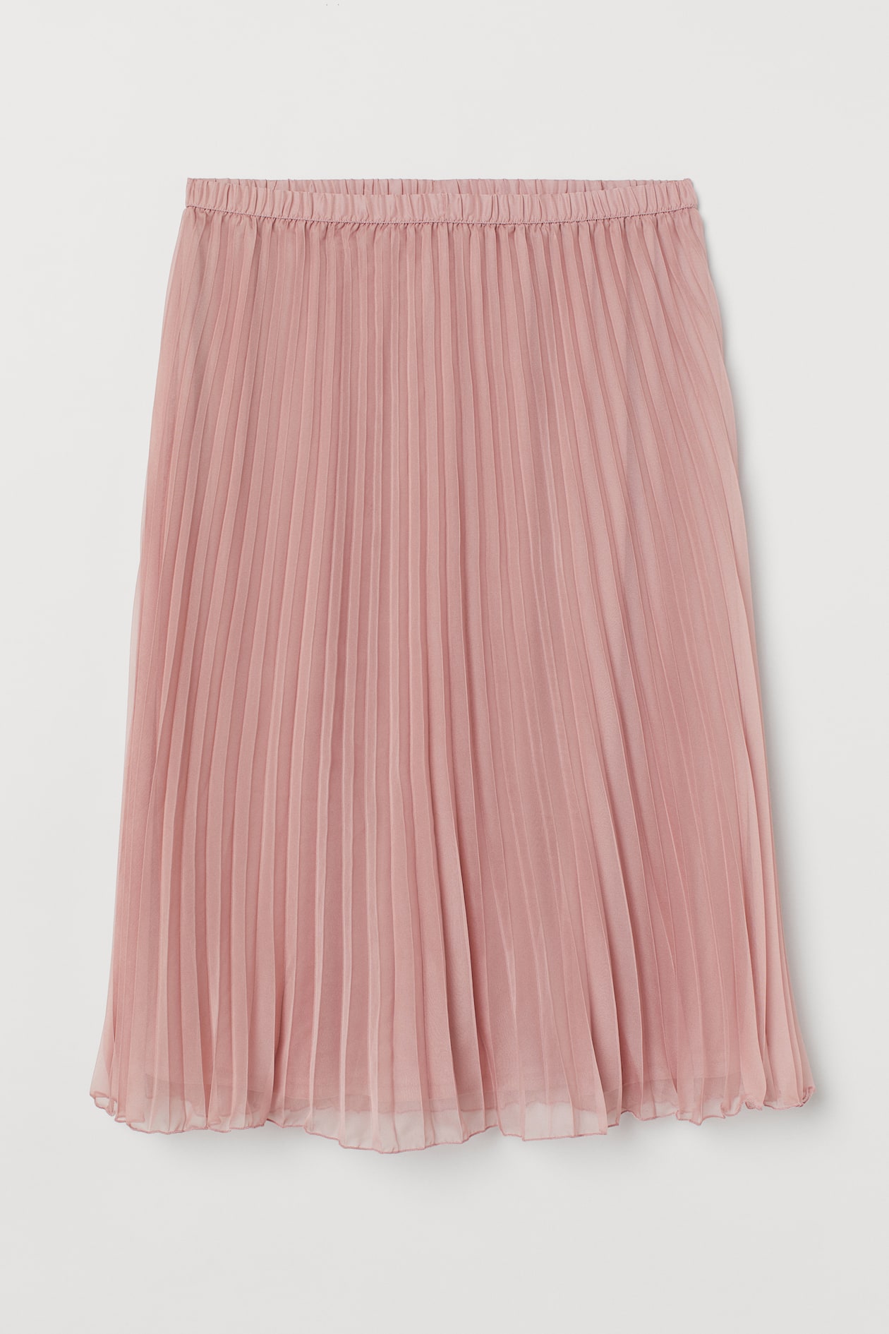 H&M+ Pleated Skirt - High waist - Midi - Powder pink - Ladies | H&M US