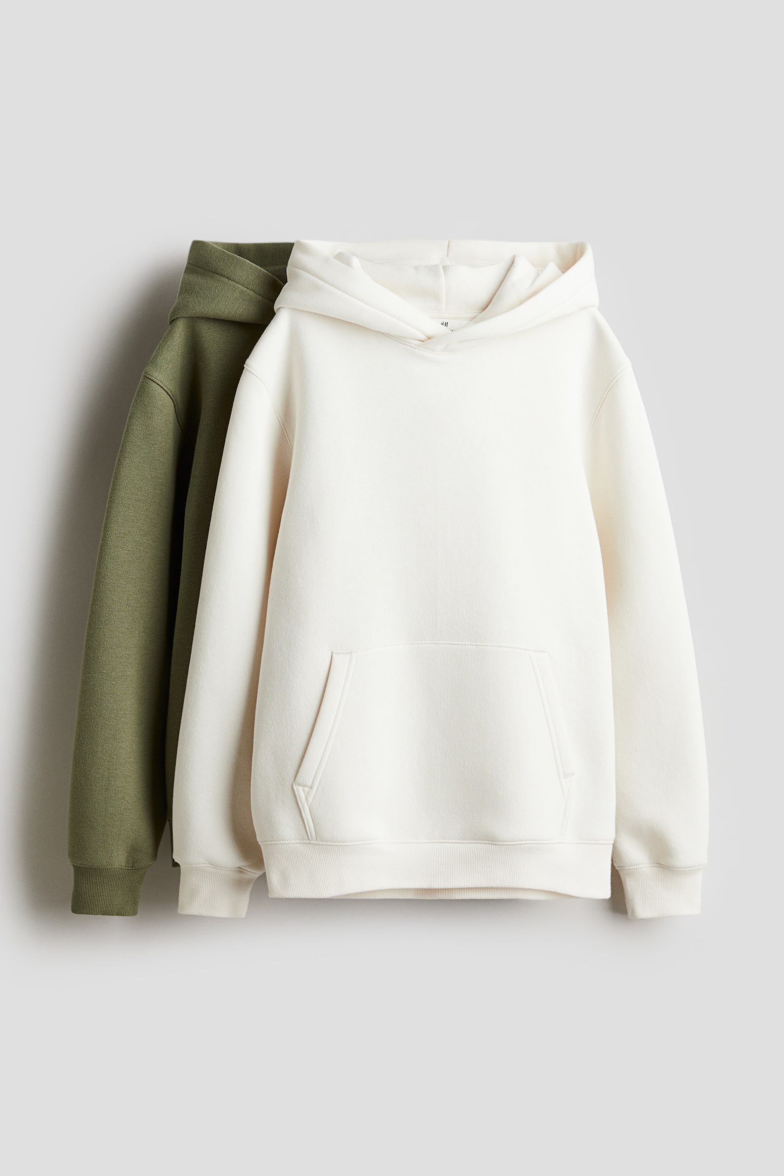 2-pack hoodies - Khaki green/White/Light grey/Dark grey - 1